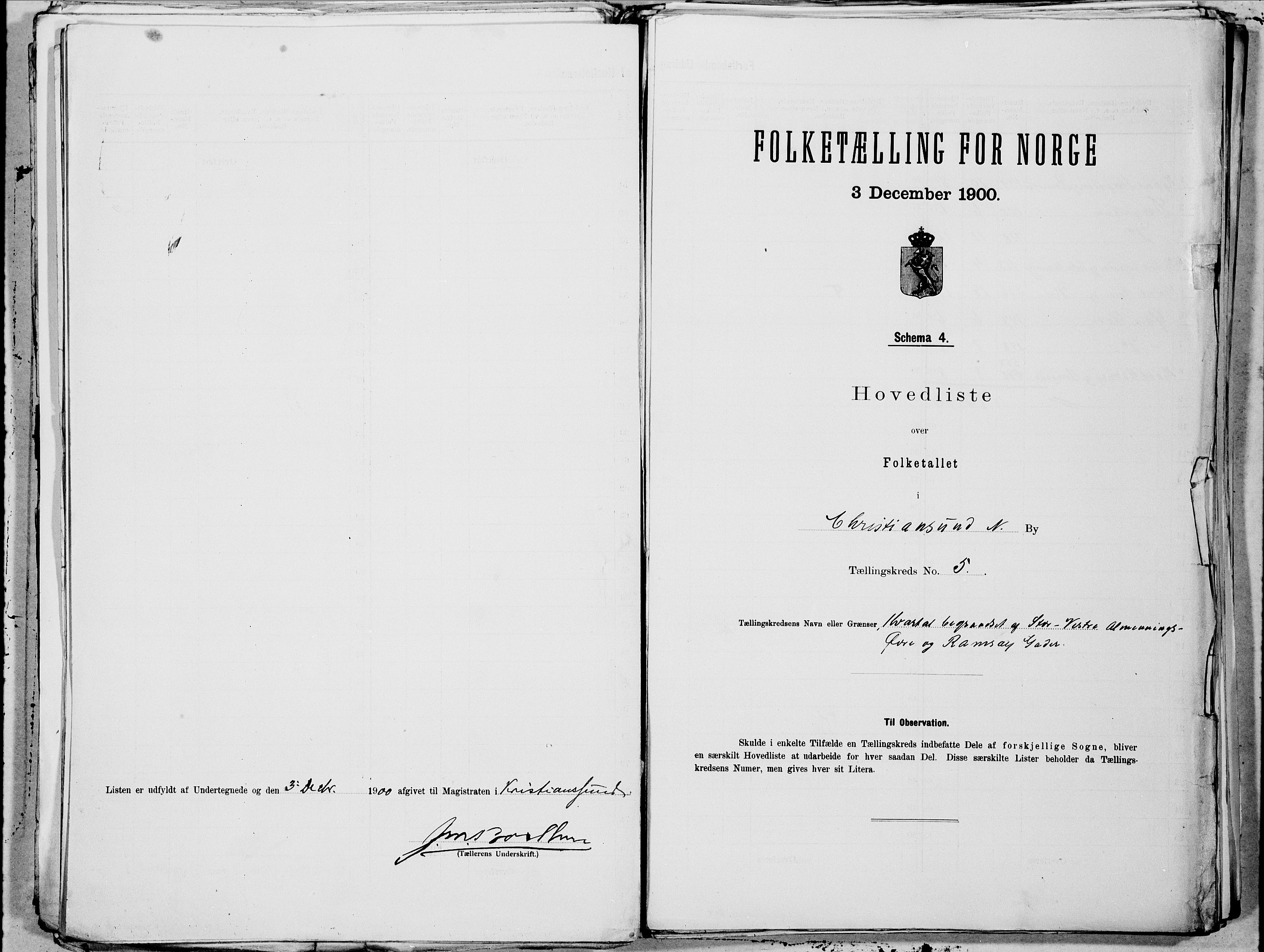 SAT, 1900 census for Kristiansund, 1900, p. 10