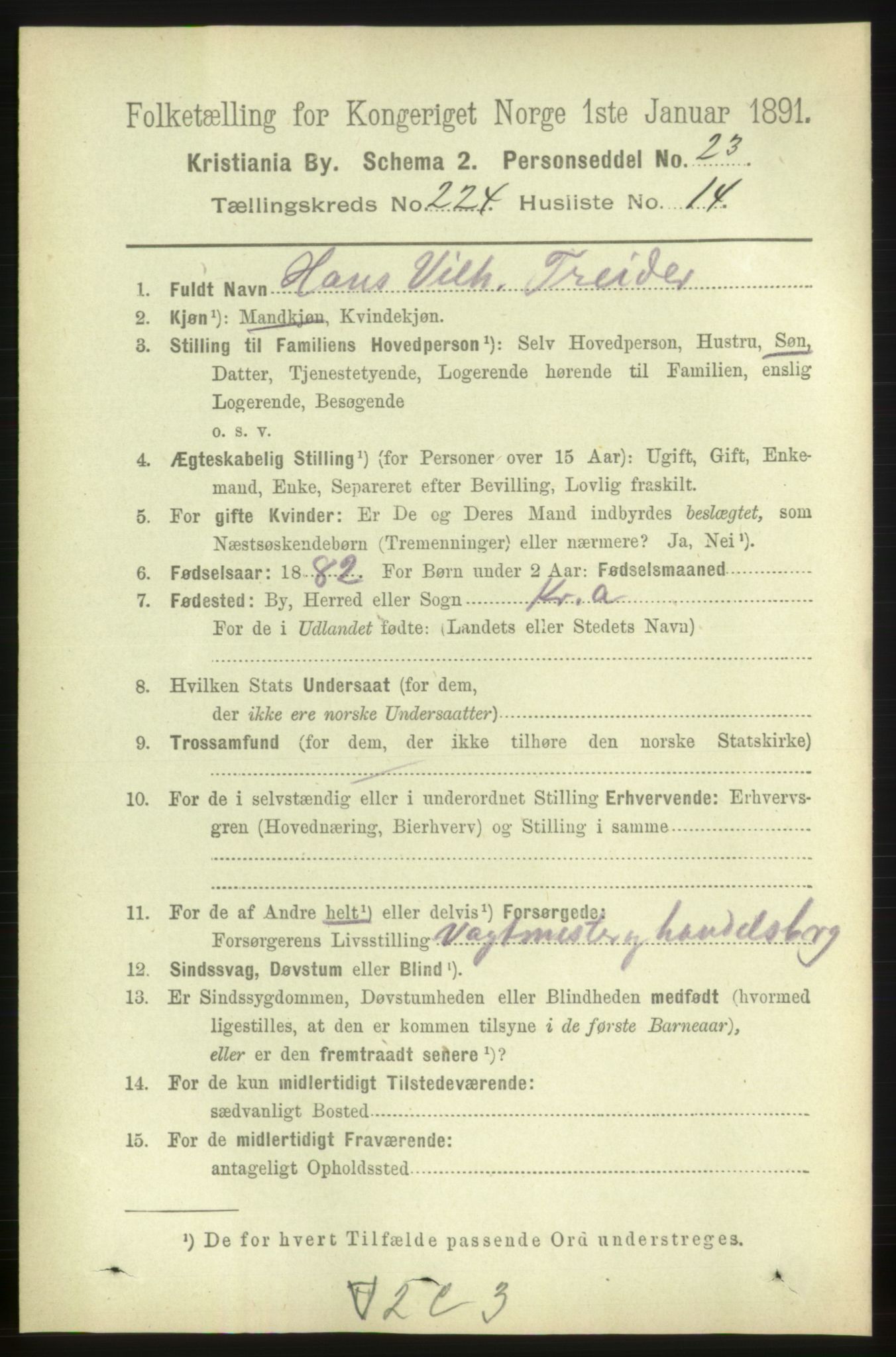 RA, 1891 census for 0301 Kristiania, 1891, p. 135768