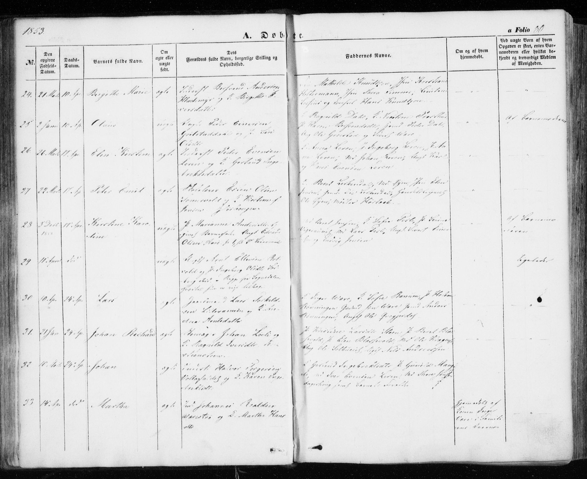 Ministerialprotokoller, klokkerbøker og fødselsregistre - Sør-Trøndelag, AV/SAT-A-1456/606/L0291: Parish register (official) no. 606A06, 1848-1856, p. 80