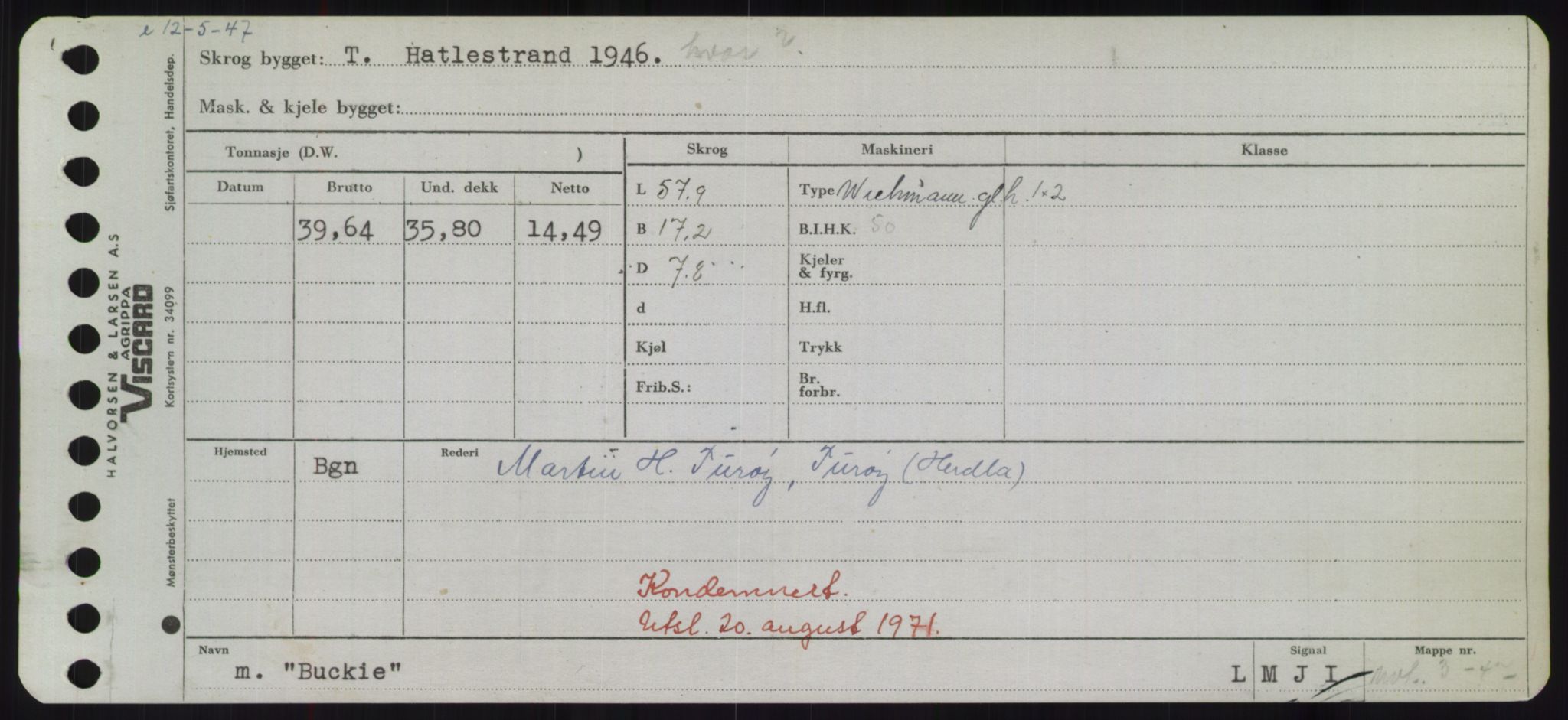 Sjøfartsdirektoratet med forløpere, Skipsmålingen, RA/S-1627/H/Hd/L0005: Fartøy, Br-Byg, p. 539