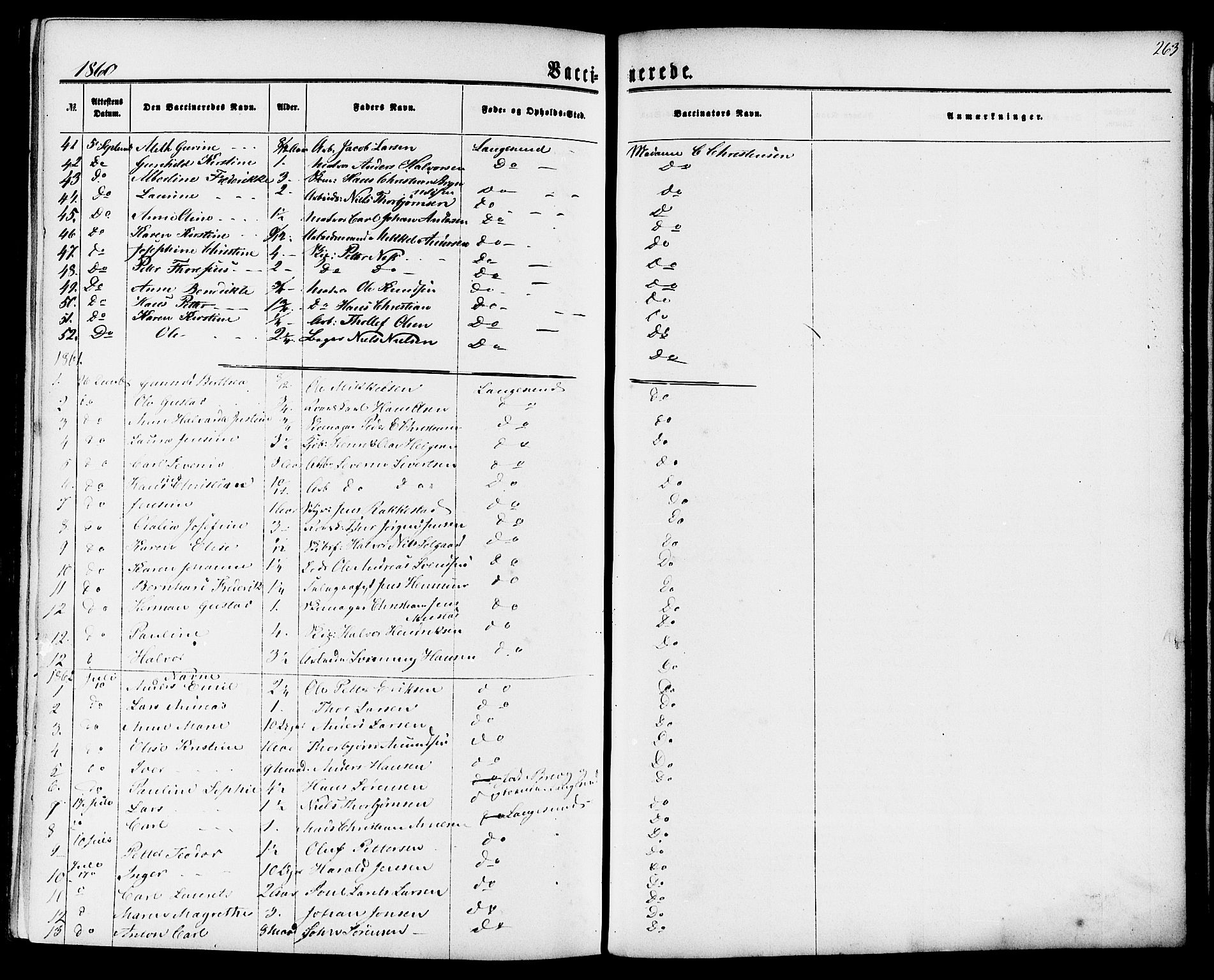 Langesund kirkebøker, AV/SAKO-A-280/G/Ga/L0004: Parish register (copy) no. 4, 1859-1884, p. 263