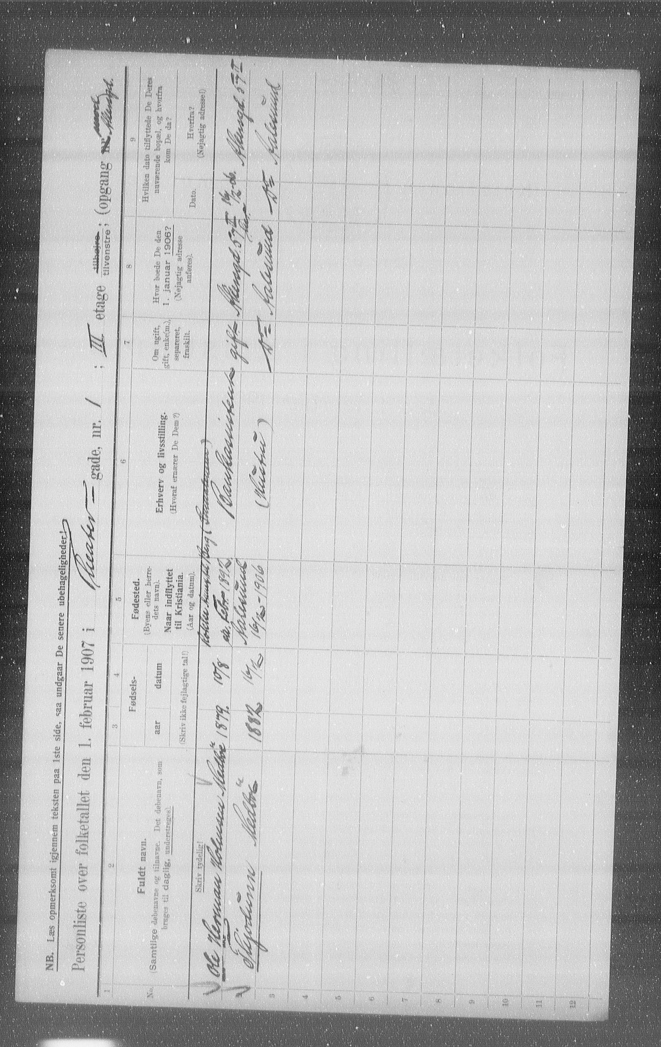 OBA, Municipal Census 1907 for Kristiania, 1907, p. 54454