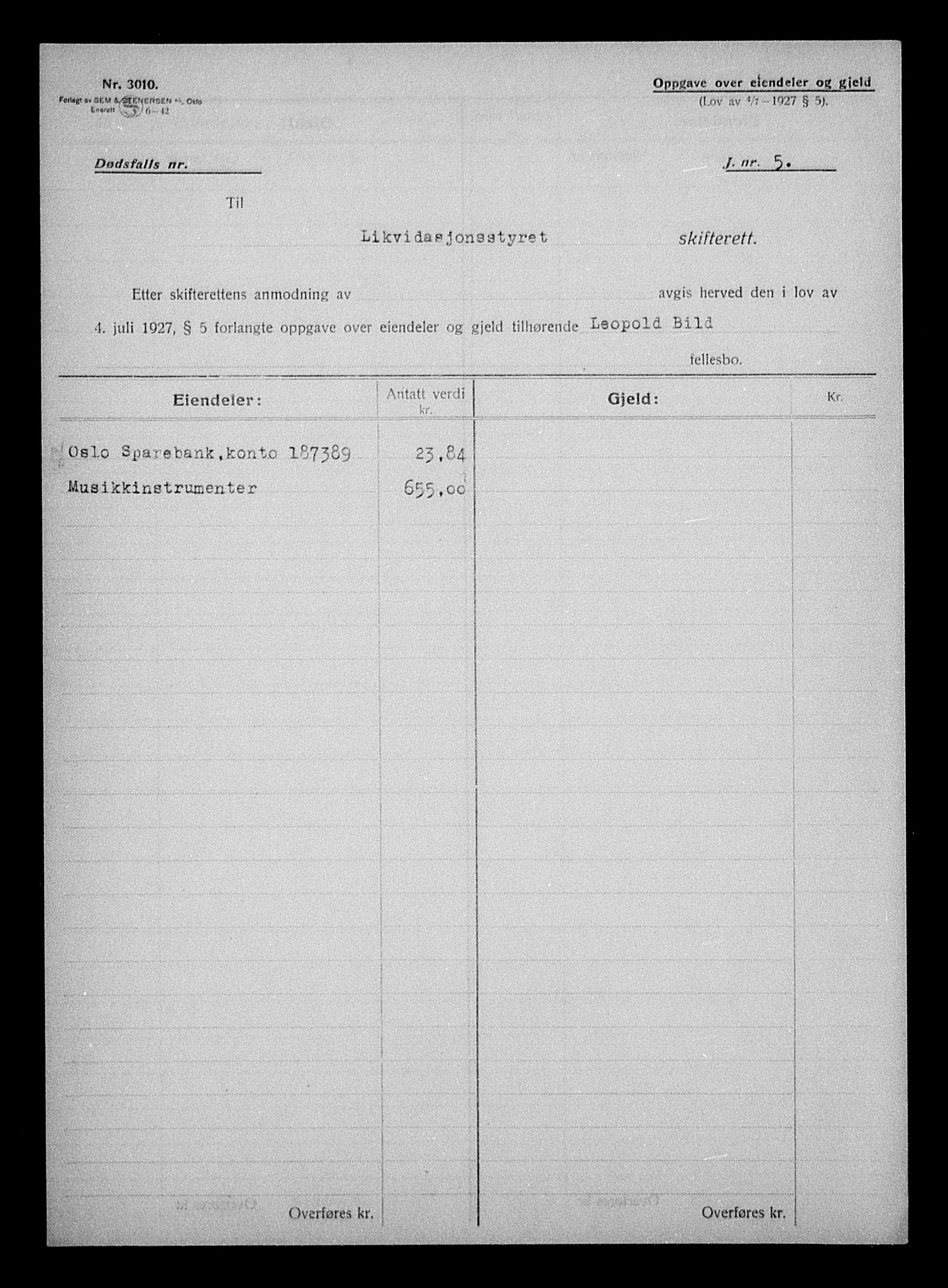 Justisdepartementet, Tilbakeføringskontoret for inndratte formuer, AV/RA-S-1564/H/Hc/Hcc/L0924: --, 1945-1947, p. 391