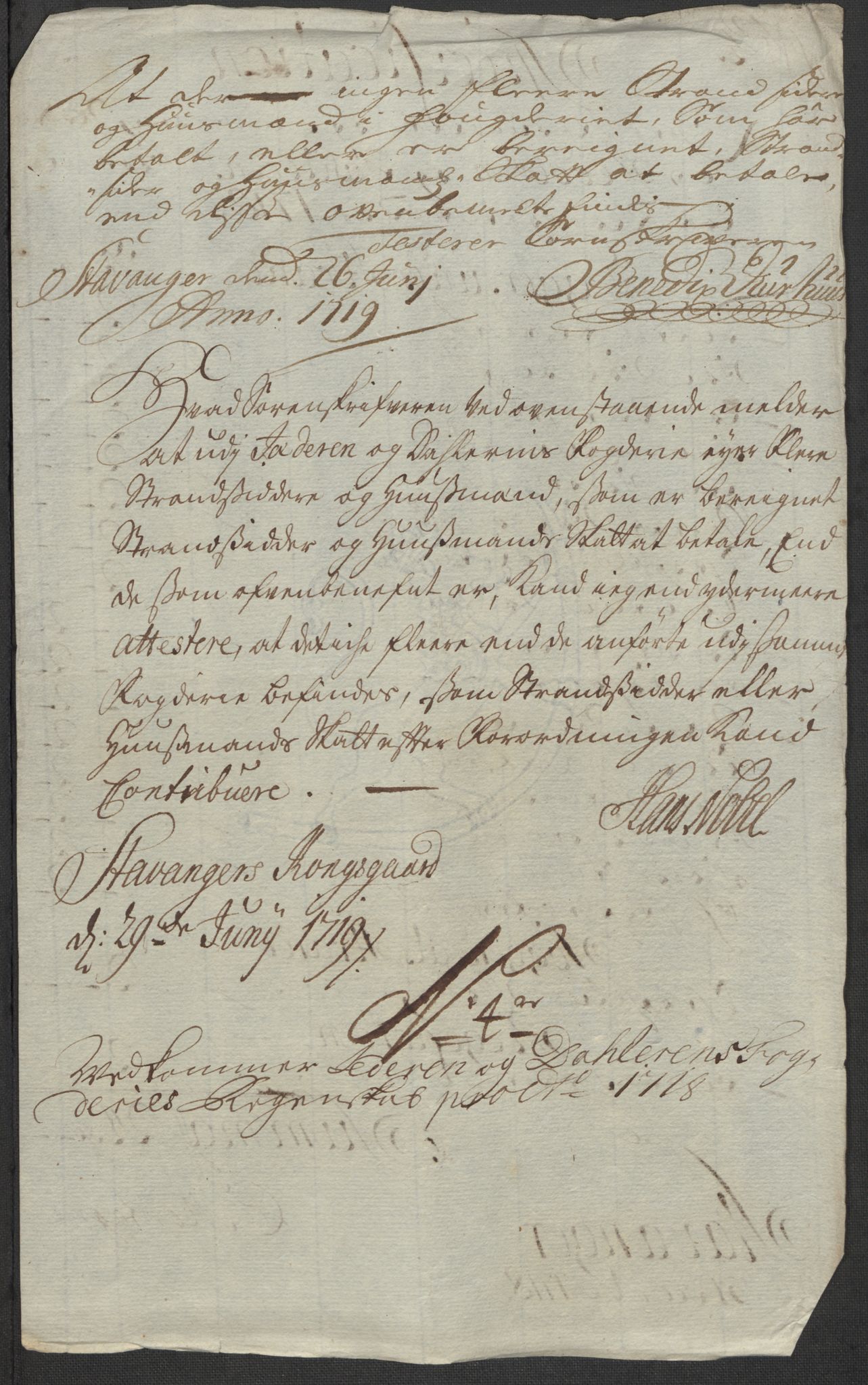 Rentekammeret inntil 1814, Reviderte regnskaper, Fogderegnskap, AV/RA-EA-4092/R46/L2743: Fogderegnskap Jæren og Dalane, 1718, p. 33