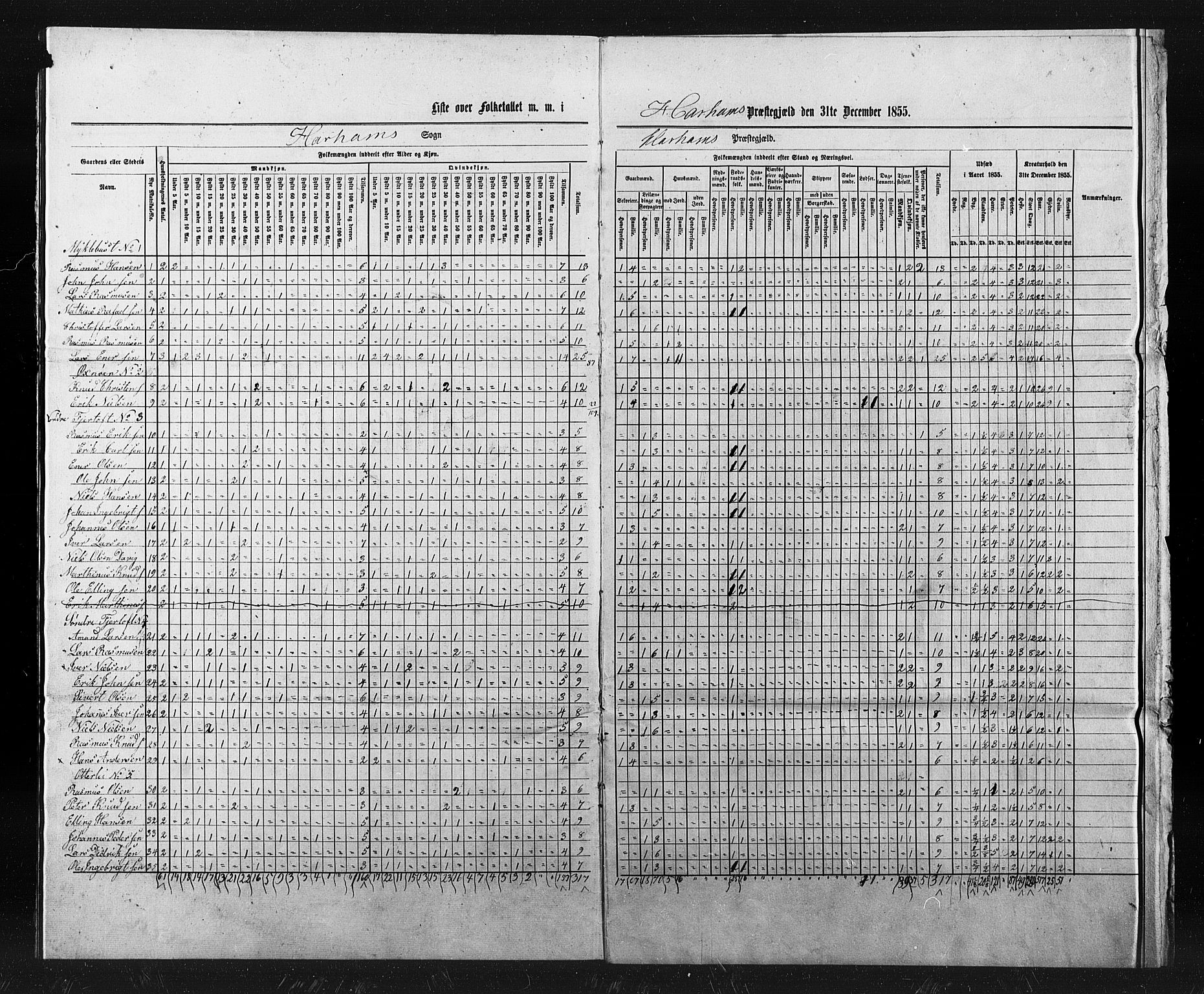 SAT, Census 1855 for Haram, 1855