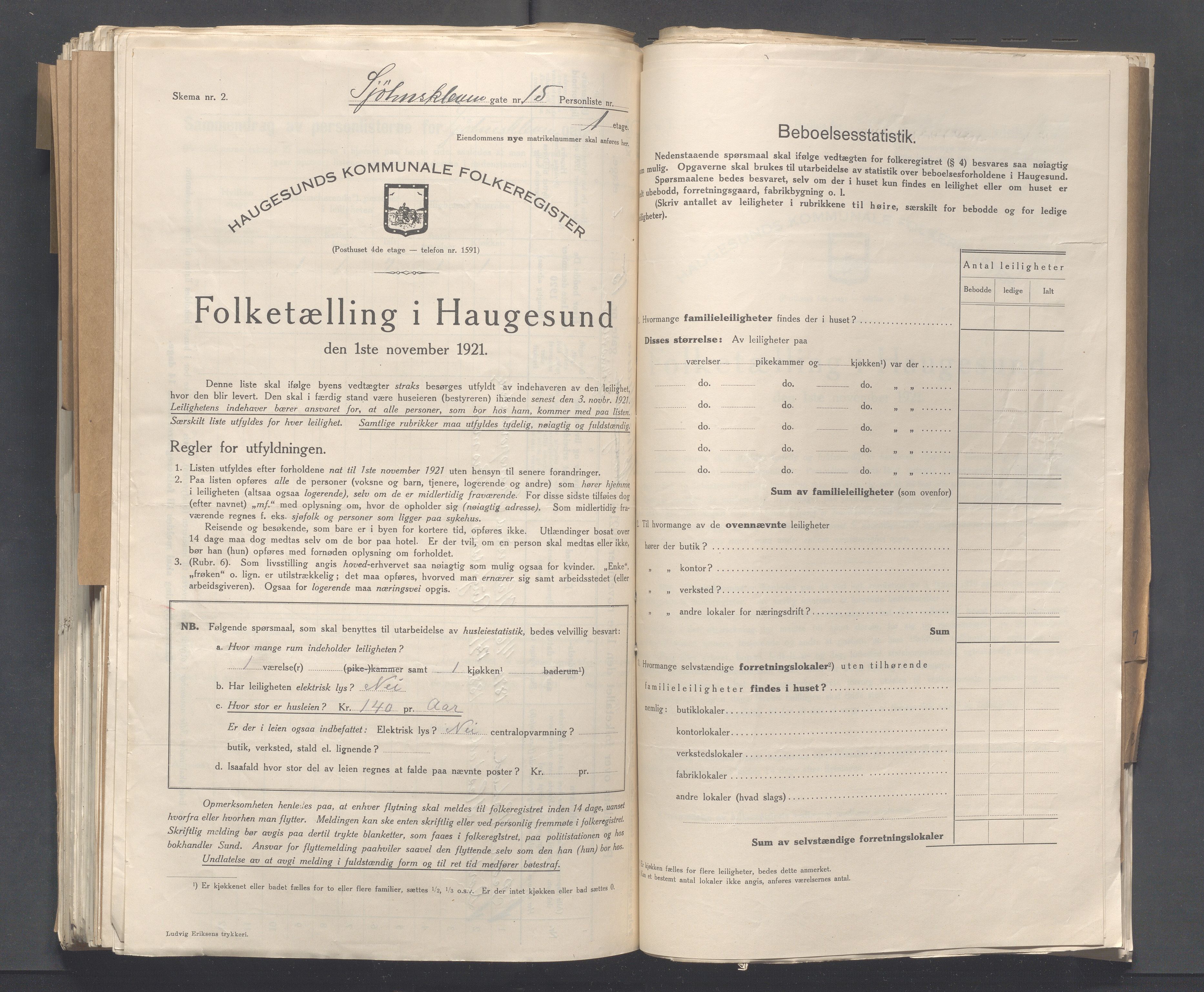 IKAR, Local census 1.11.1921 for Haugesund, 1921, p. 6572