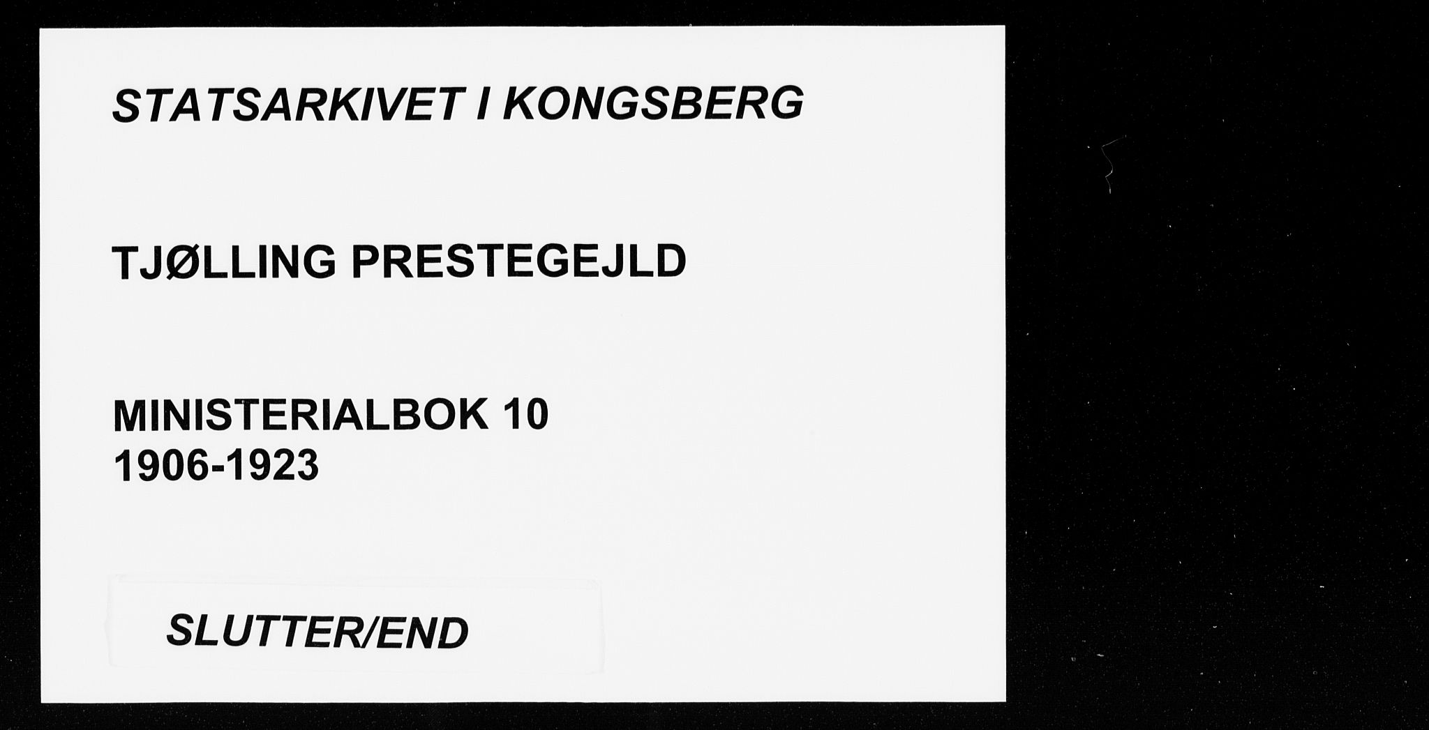 Tjølling kirkebøker, SAKO/A-60/F/Fa/L0010: Parish register (official) no. 10, 1906-1923