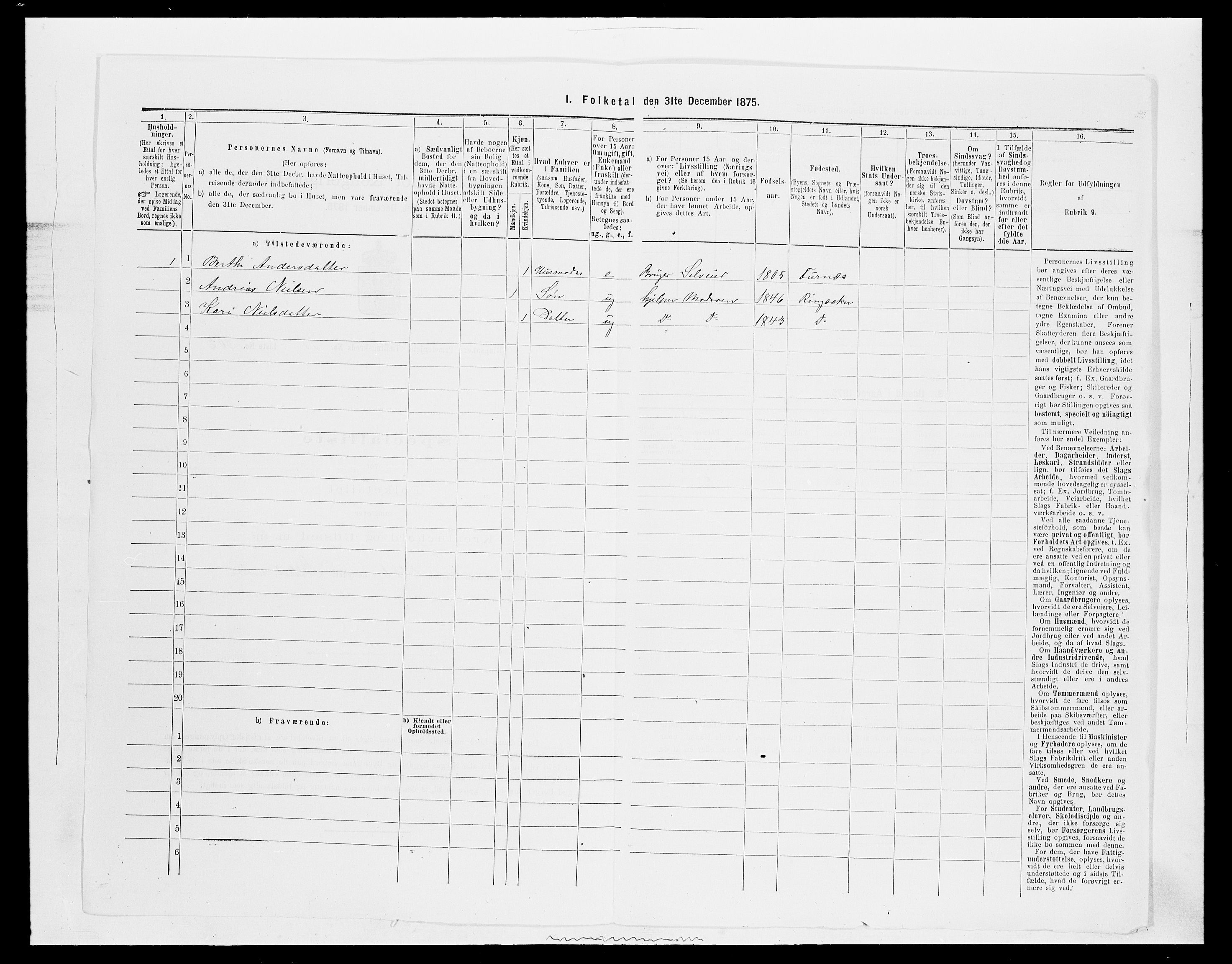 SAH, 1875 census for 0412P Ringsaker, 1875, p. 2814