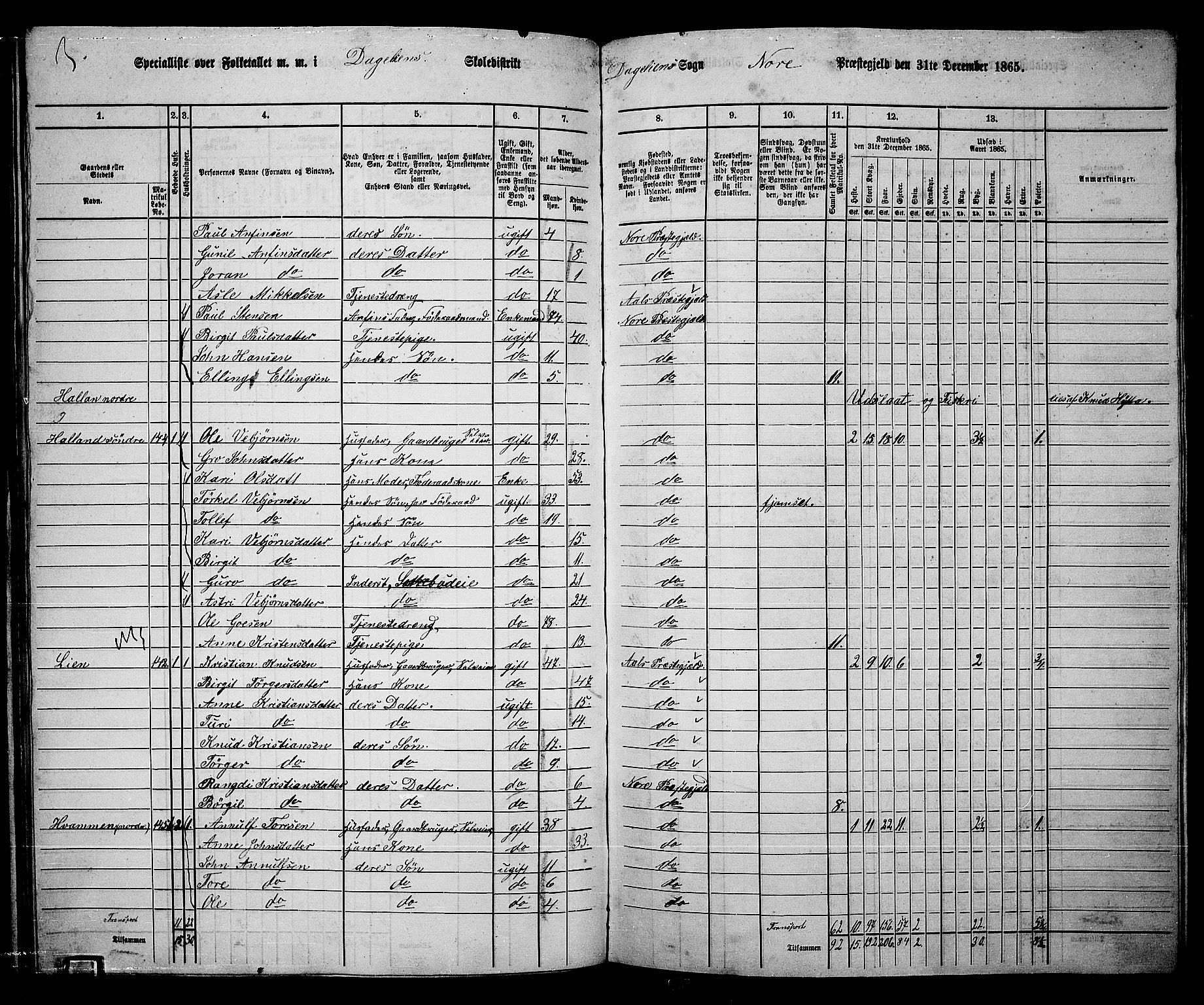 RA, 1865 census for Nore, 1865, p. 140