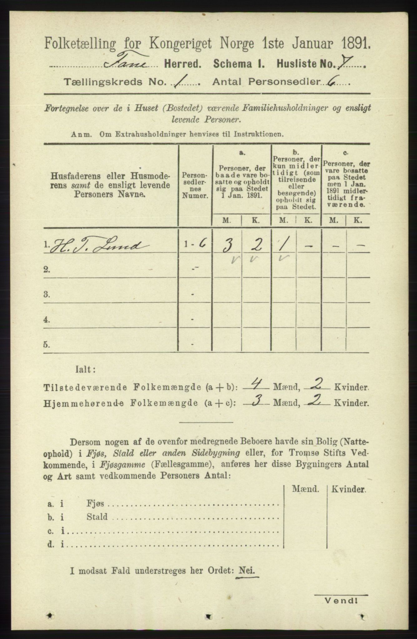 RA, 1891 census for 1249 Fana, 1891, p. 34