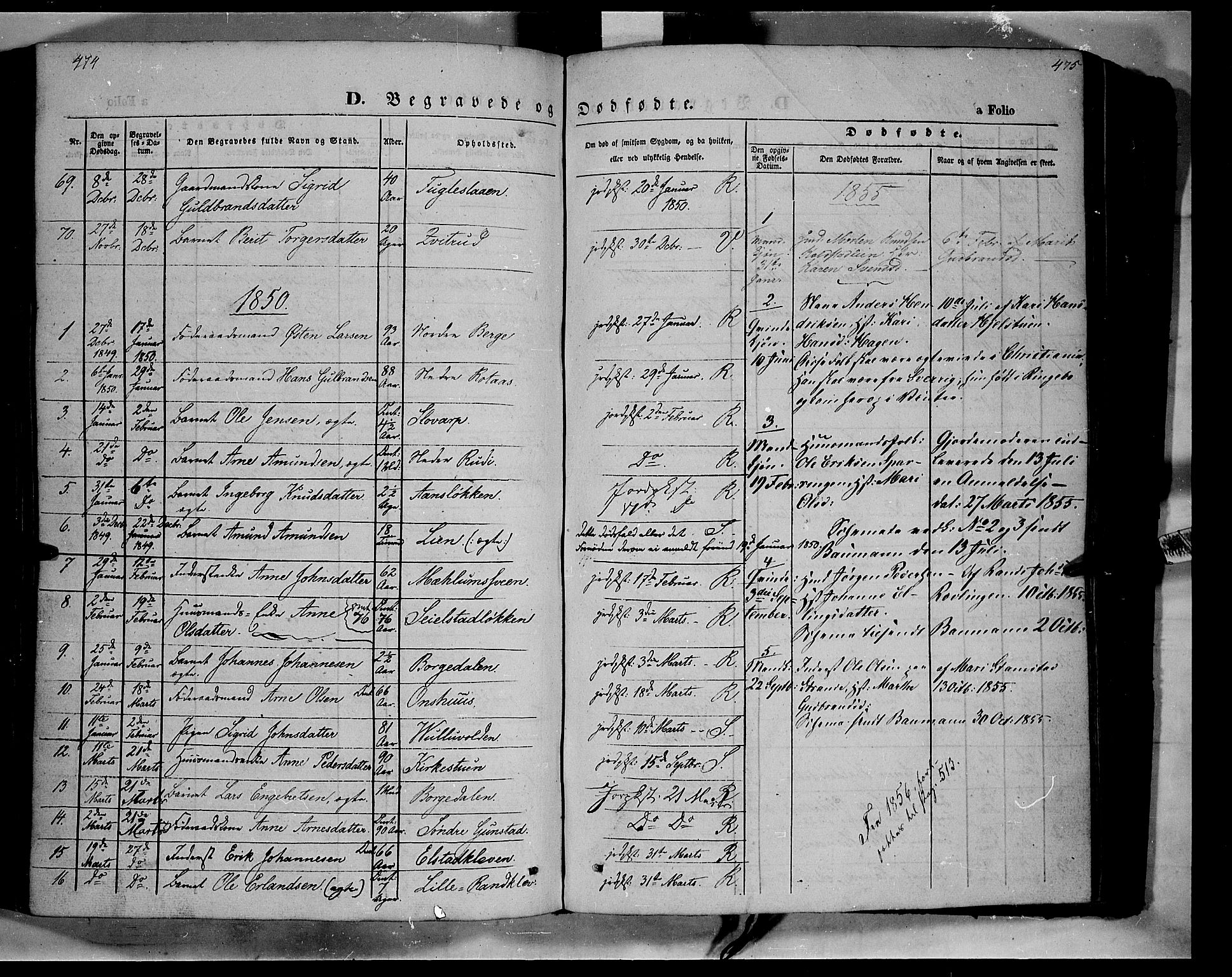 Ringebu prestekontor, SAH/PREST-082/H/Ha/Haa/L0006: Parish register (official) no. 6, 1848-1859, p. 474-475