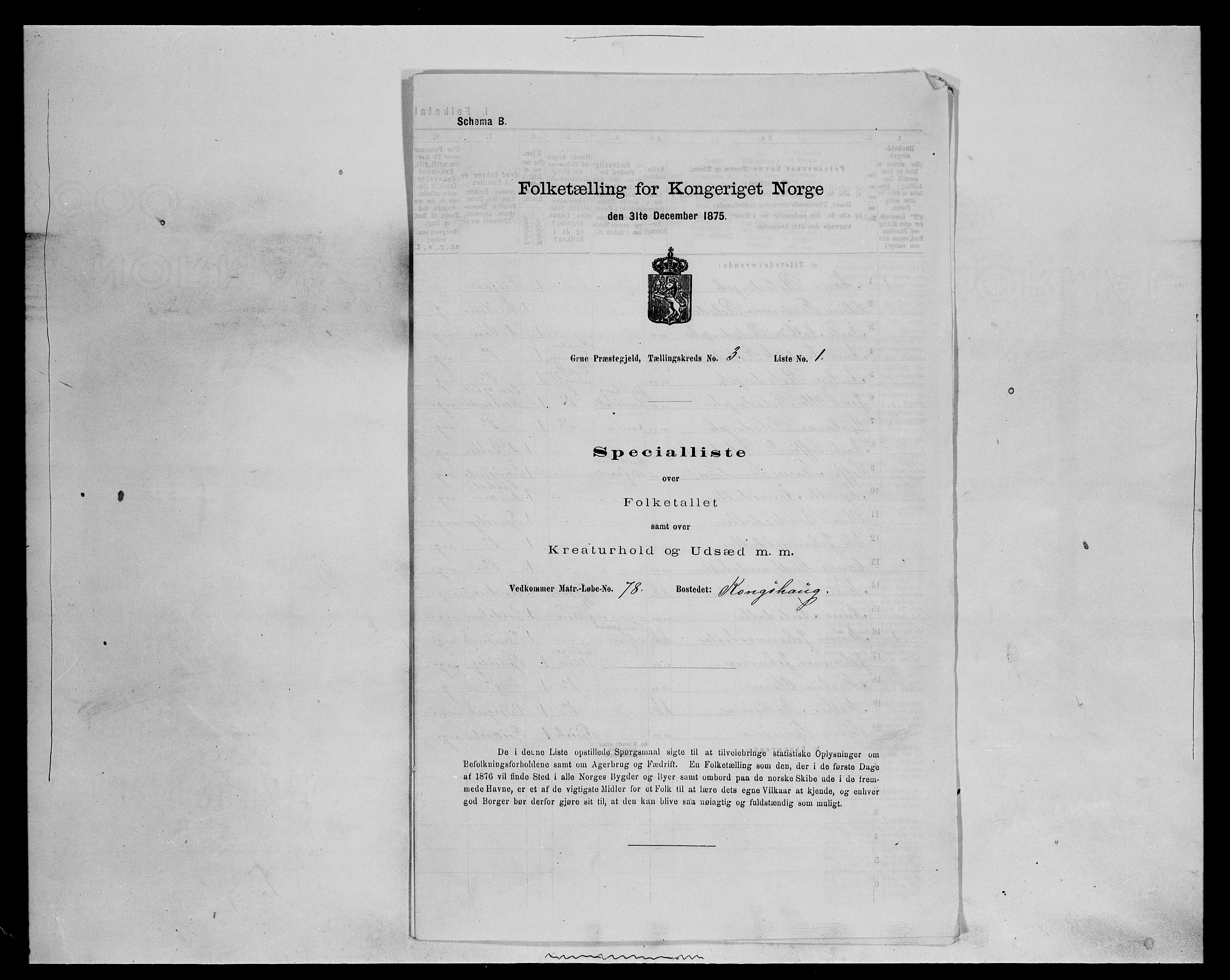 SAH, 1875 census for 0423P Grue, 1875, p. 521