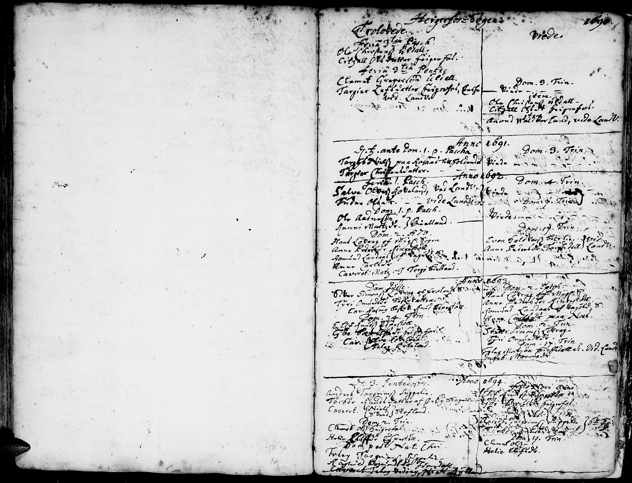 Hommedal sokneprestkontor, AV/SAK-1111-0023/F/Fa/Fab/L0001: Parish register (official) no. A 1 /3, 1690-1738