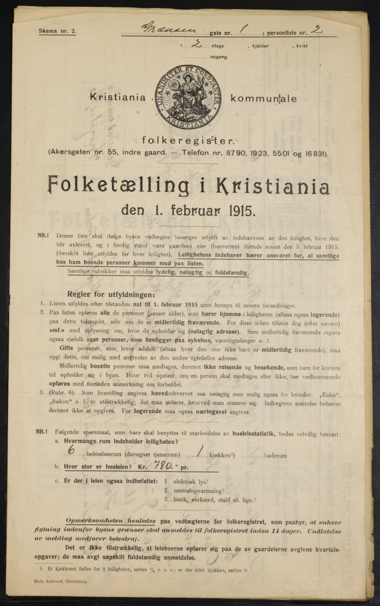 OBA, Municipal Census 1915 for Kristiania, 1915, p. 29327