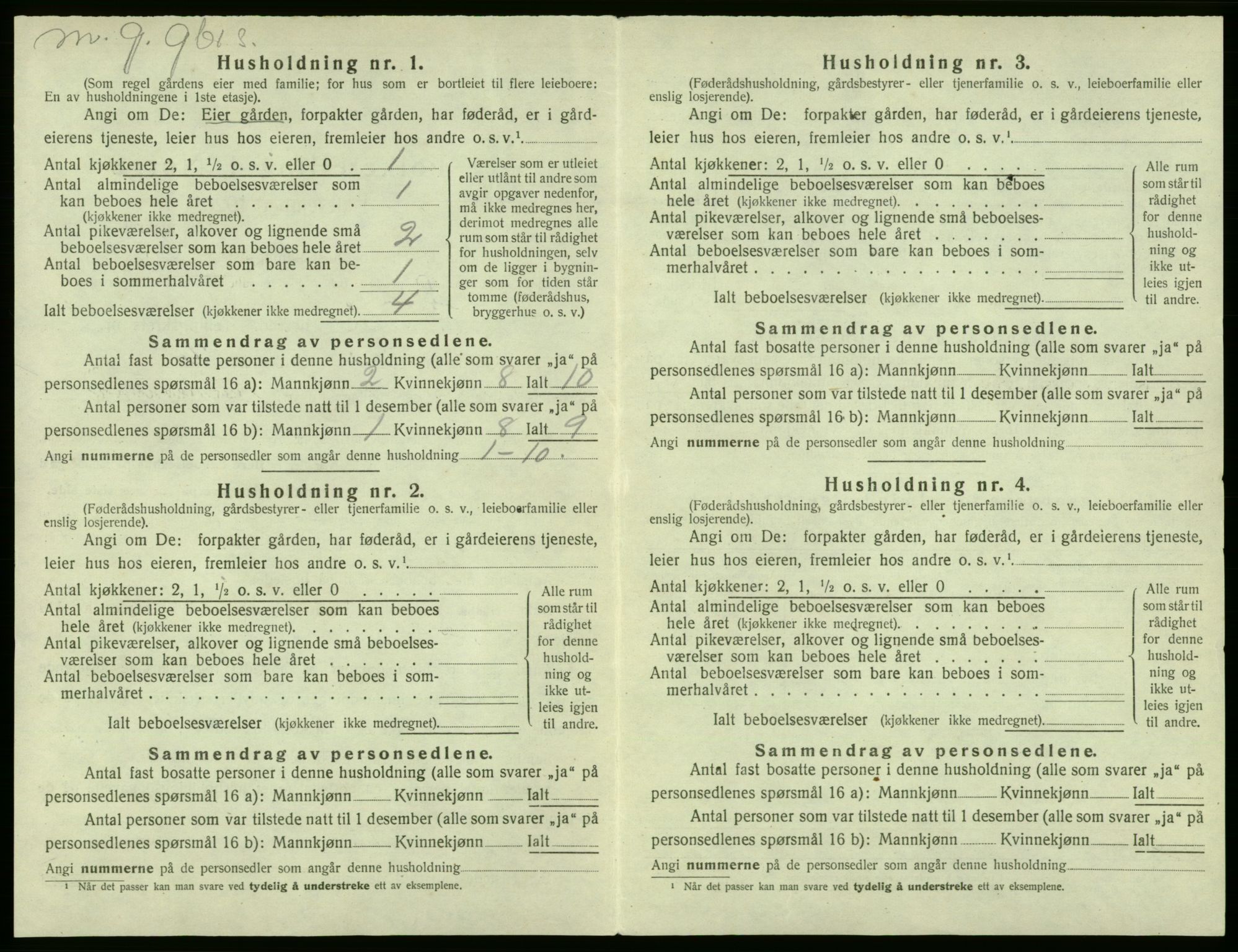 SAB, 1920 census for Sund, 1920, p. 912