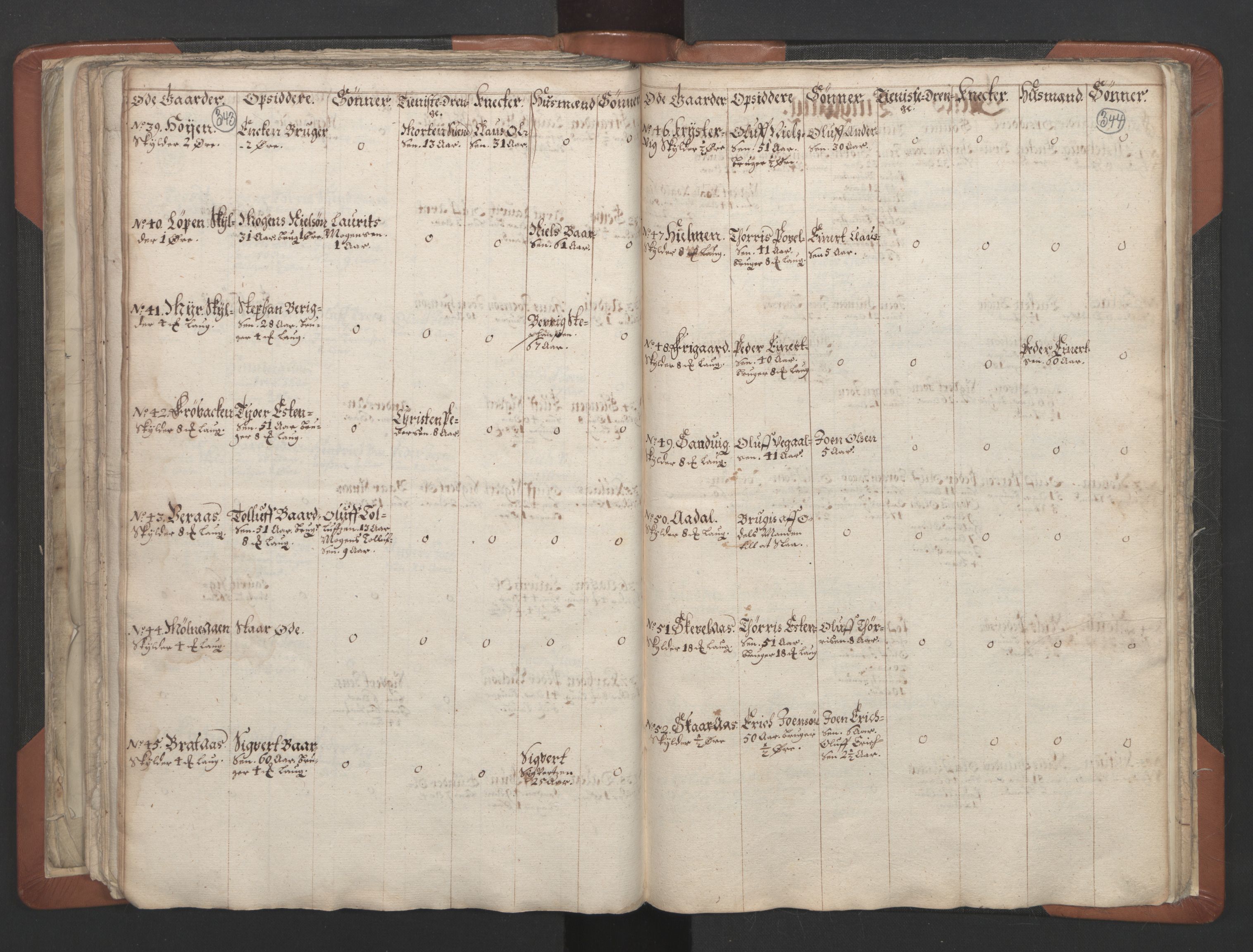RA, Vicar's Census 1664-1666, no. 32: Innherad deanery, 1664-1666, p. 343-344