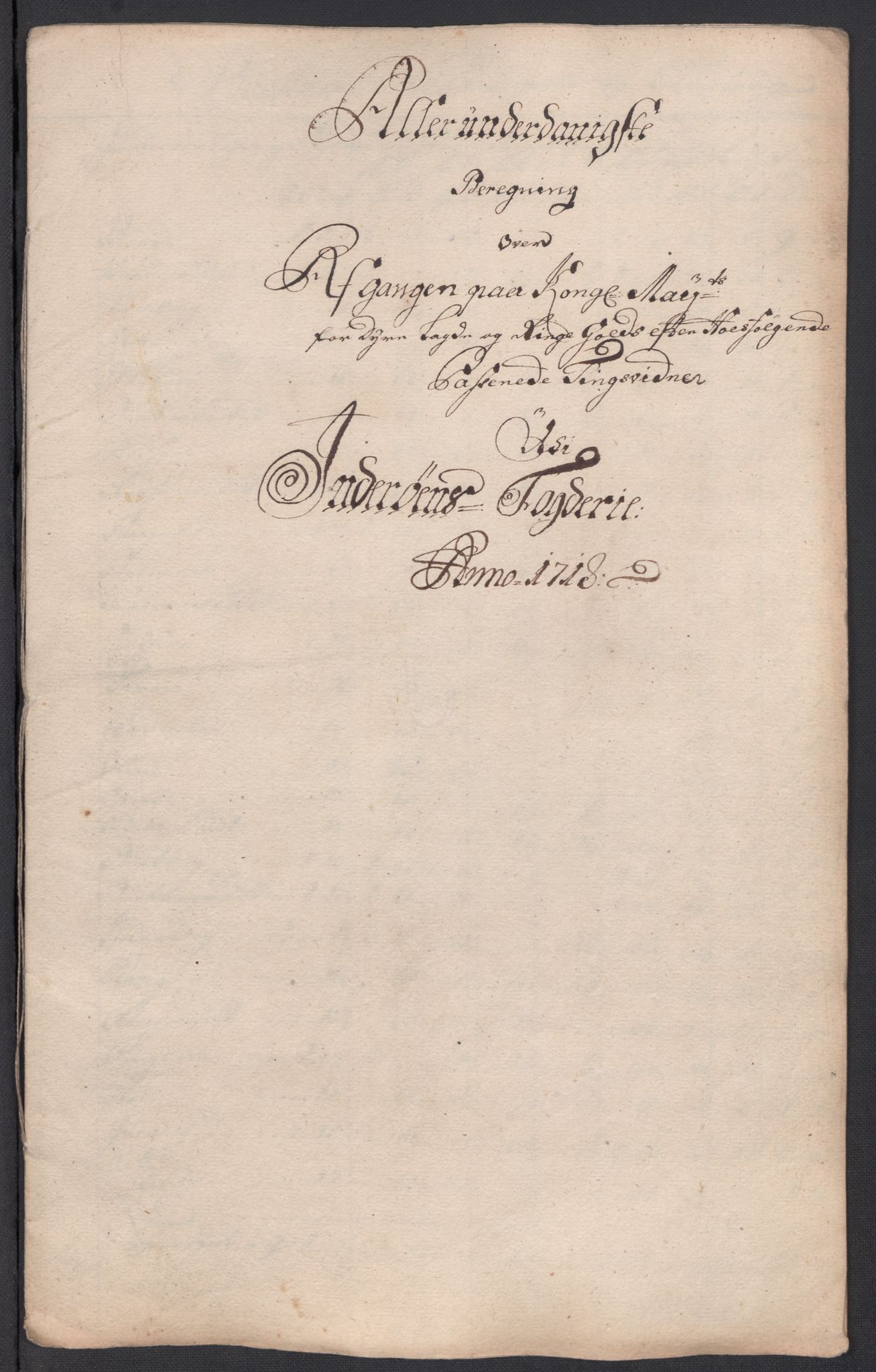 Rentekammeret inntil 1814, Reviderte regnskaper, Fogderegnskap, AV/RA-EA-4092/R63/L4326: Fogderegnskap Inderøy, 1718, p. 272