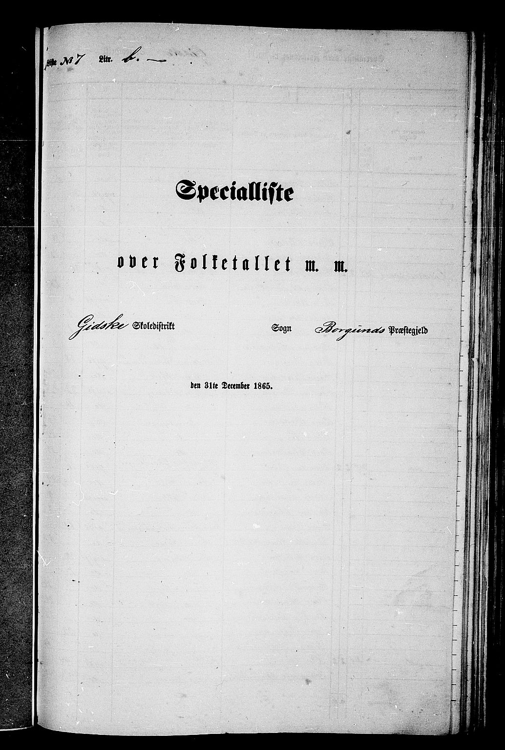 RA, 1865 census for Borgund, 1865, p. 140