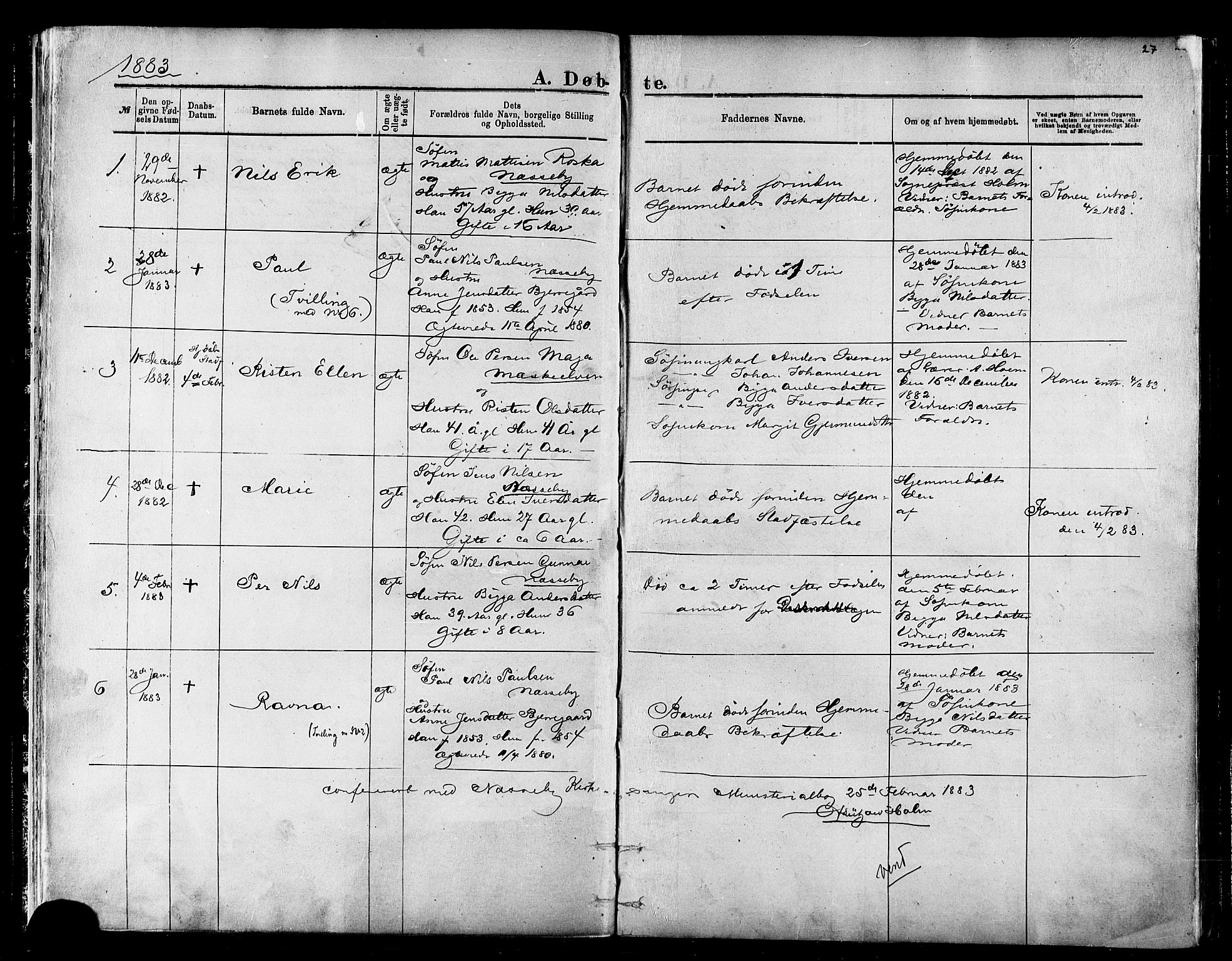 Nesseby sokneprestkontor, SATØ/S-1330/H/Ha/L0004kirke: Parish register (official) no. 4, 1877-1884, p. 27