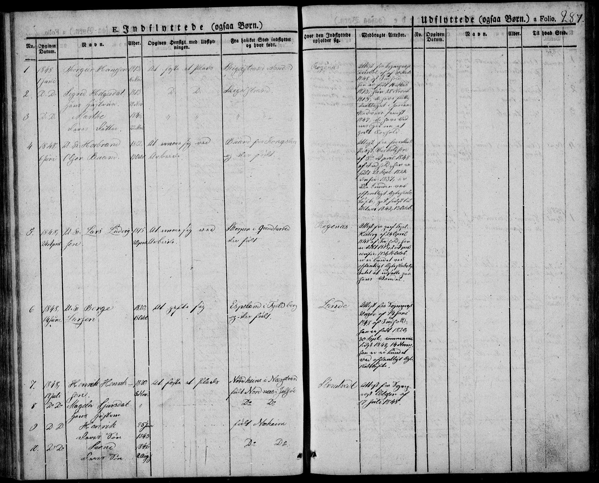 Skjold sokneprestkontor, AV/SAST-A-101847/H/Ha/Haa/L0005: Parish register (official) no. A 5, 1830-1856, p. 287