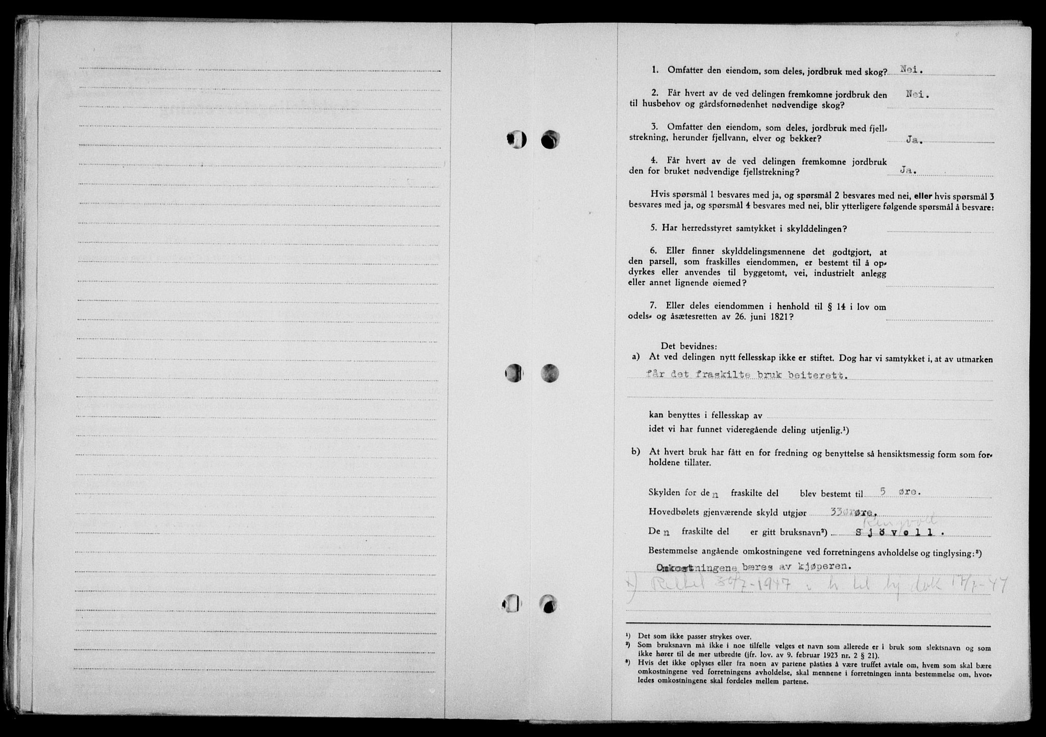 Lofoten sorenskriveri, SAT/A-0017/1/2/2C/L0016a: Mortgage book no. 16a, 1947-1947, Diary no: : 1163/1947