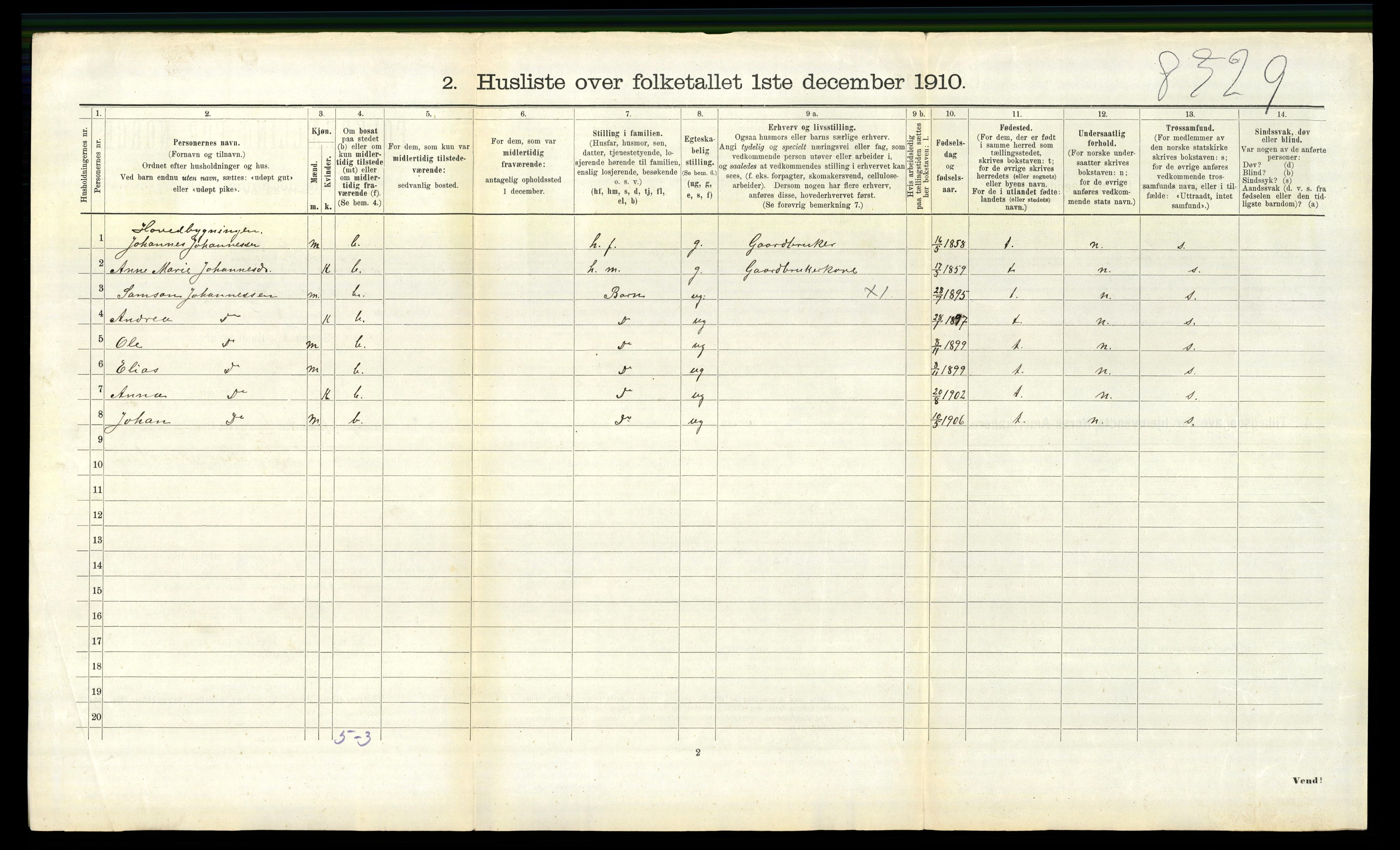 RA, 1910 census for Jølster, 1910, p. 695