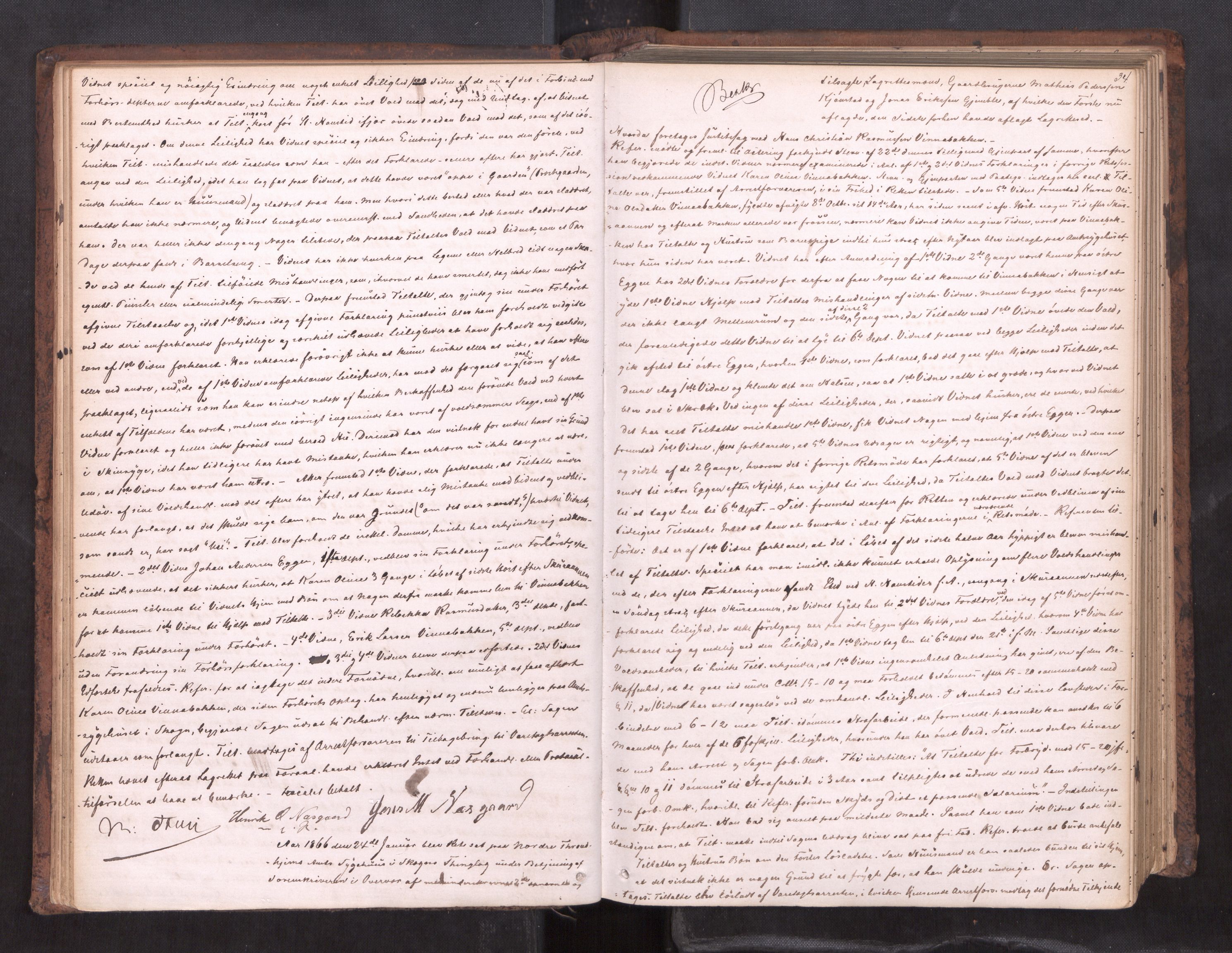 Stjør- og Verdal sorenskriveri, AV/SAT-A-4167/1/1/1B/L0019: Ekstrarettsprotokoll, 1864-1877, p. 33b-34a