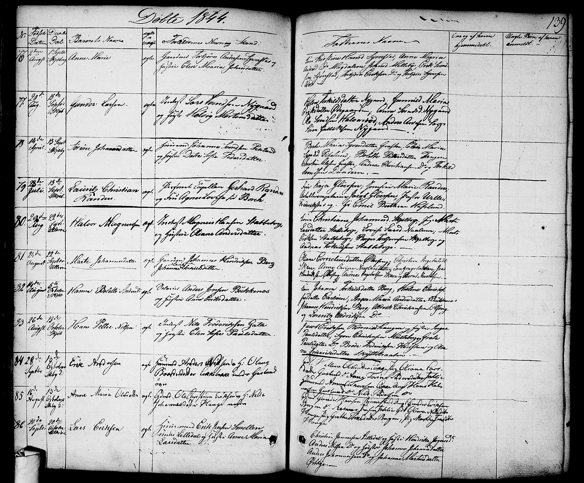 Skjeberg prestekontor Kirkebøker, AV/SAO-A-10923/F/Fa/L0005: Parish register (official) no. I 5, 1830-1845, p. 139