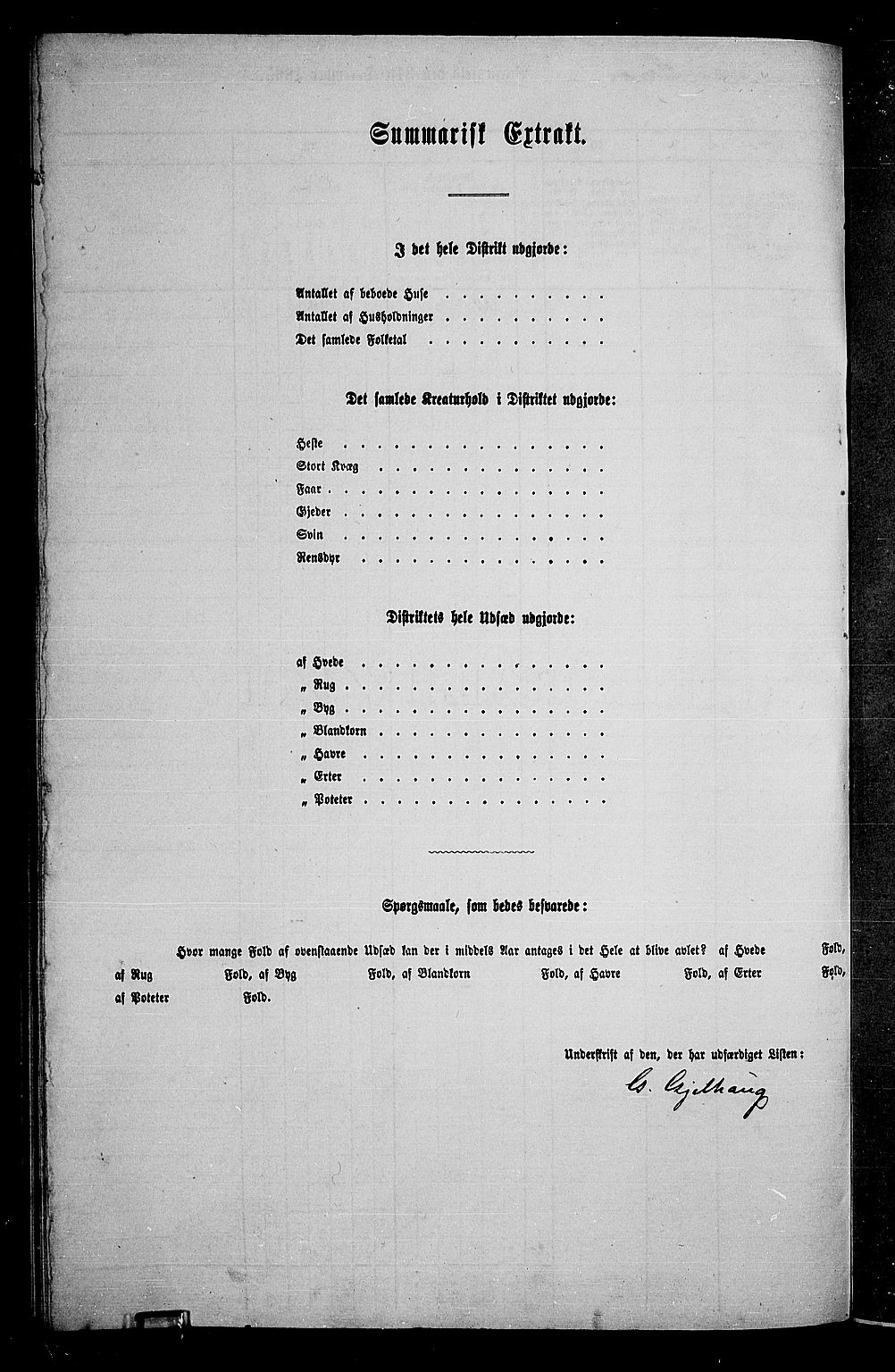 RA, 1865 census for Land, 1865, p. 174