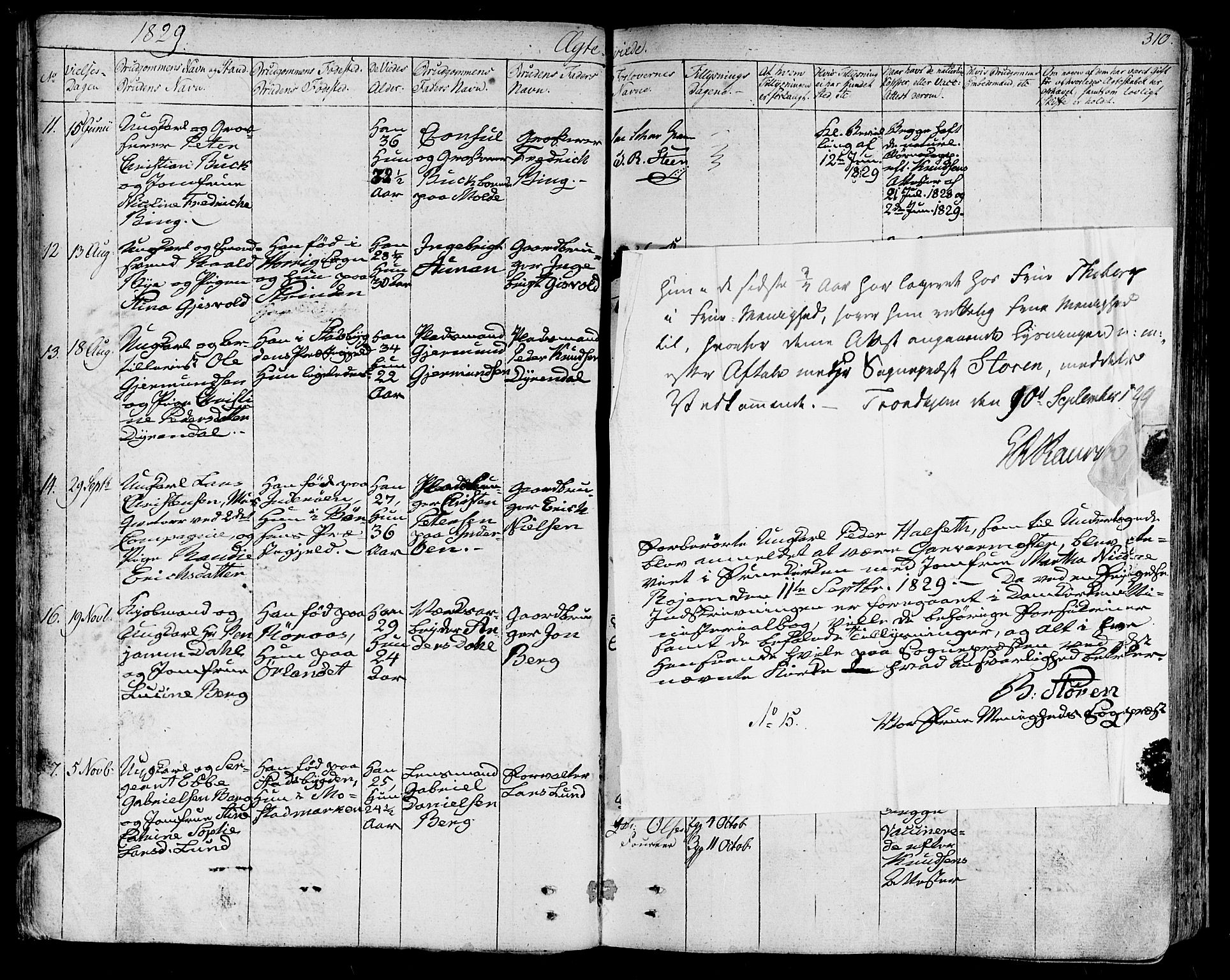 Ministerialprotokoller, klokkerbøker og fødselsregistre - Sør-Trøndelag, SAT/A-1456/602/L0109: Parish register (official) no. 602A07, 1821-1840, p. 310