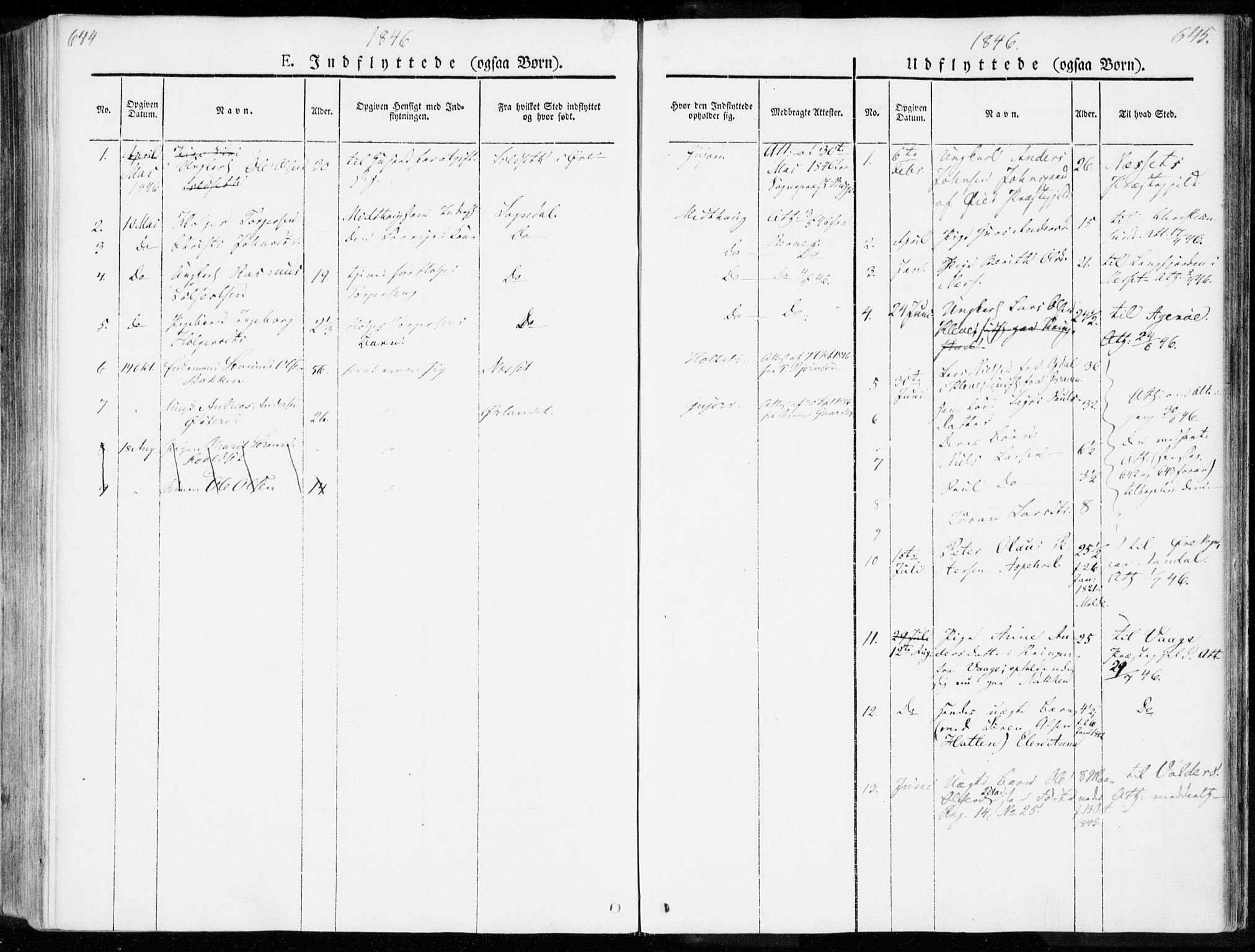 Ministerialprotokoller, klokkerbøker og fødselsregistre - Møre og Romsdal, SAT/A-1454/557/L0680: Parish register (official) no. 557A02, 1843-1869, p. 644-645