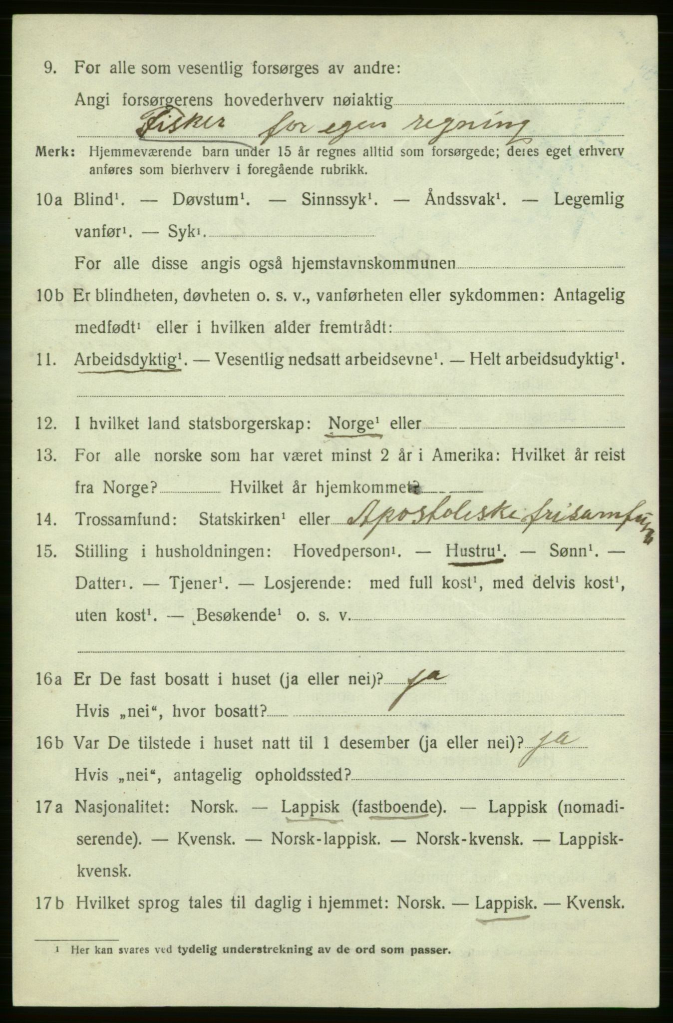 SATØ, 1920 census for Kjelvik, 1920, p. 1390