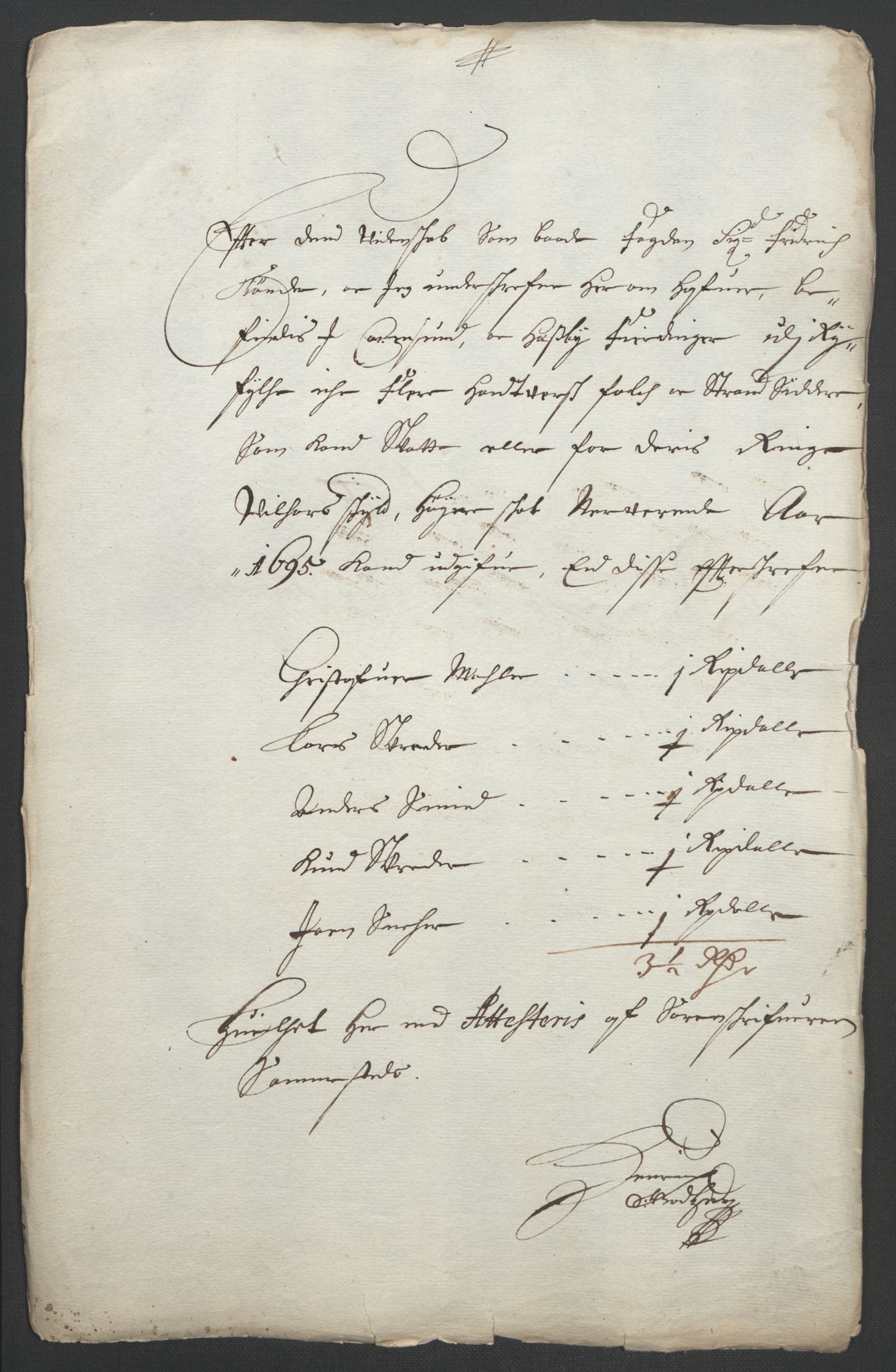 Rentekammeret inntil 1814, Reviderte regnskaper, Fogderegnskap, AV/RA-EA-4092/R47/L2857: Fogderegnskap Ryfylke, 1694-1696, p. 142