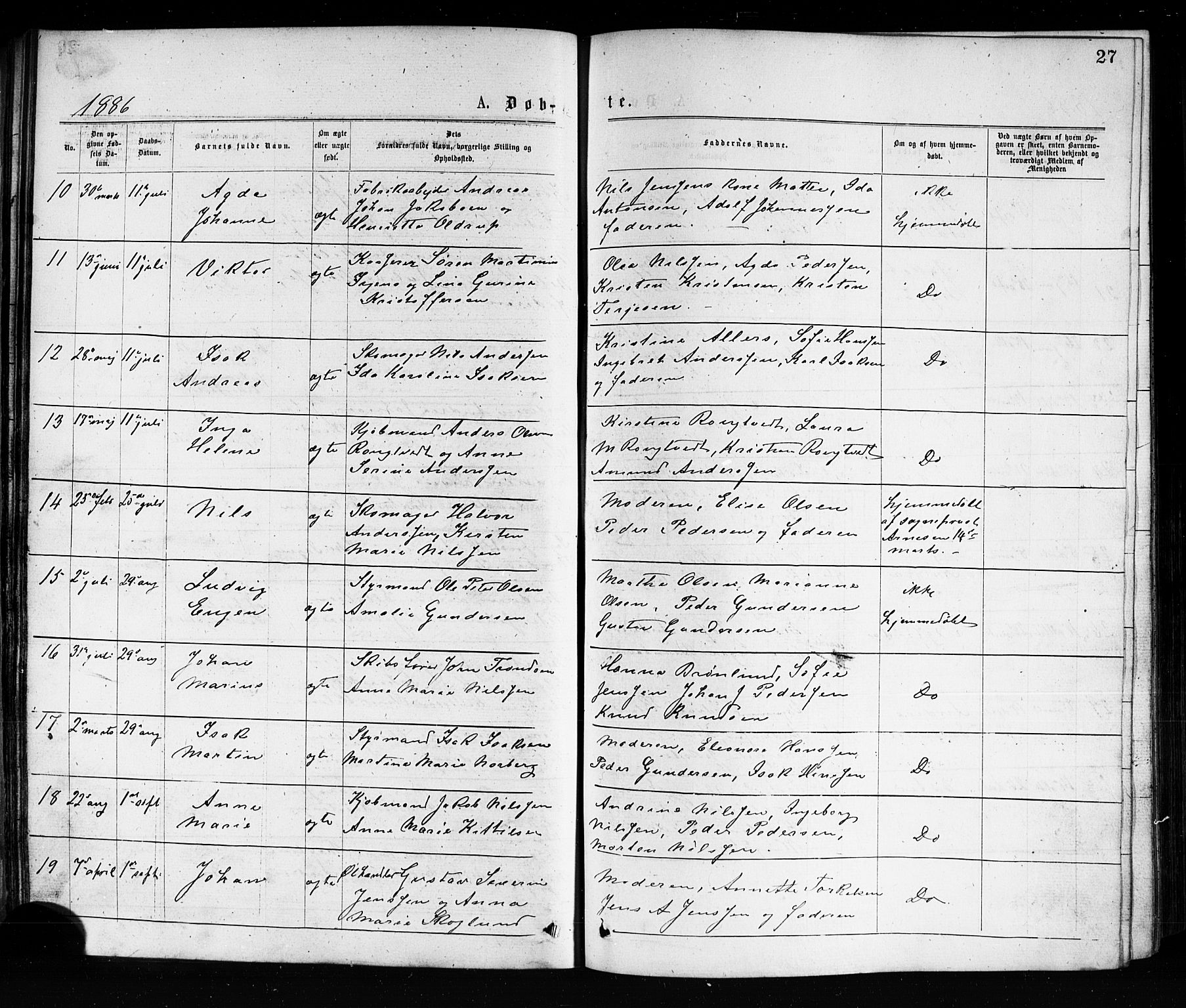 Porsgrunn kirkebøker , SAKO/A-104/G/Ga/L0003: Parish register (copy) no. I 3, 1877-1915, p. 27