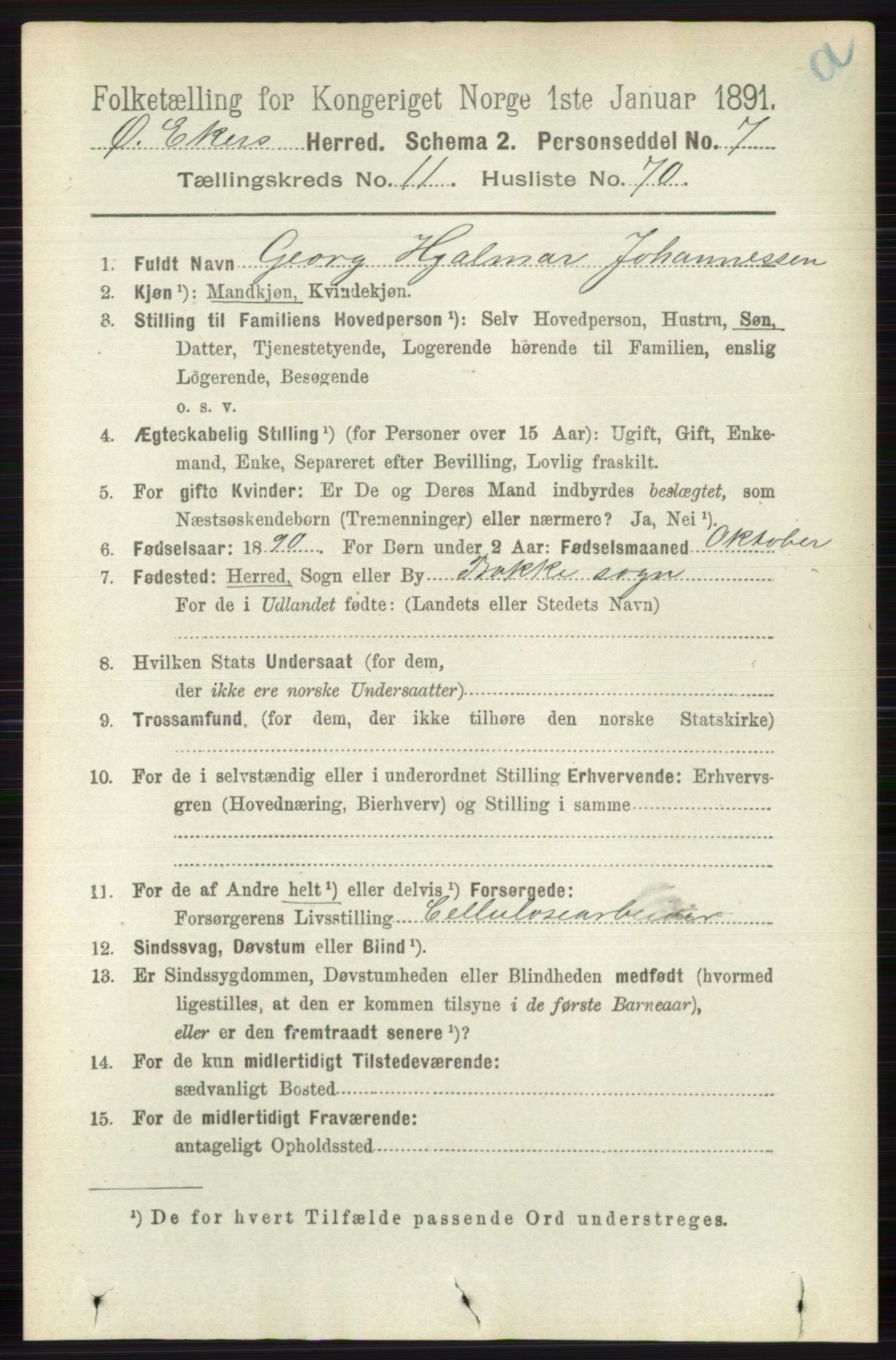 RA, 1891 census for 0624 Øvre Eiker, 1891, p. 5012