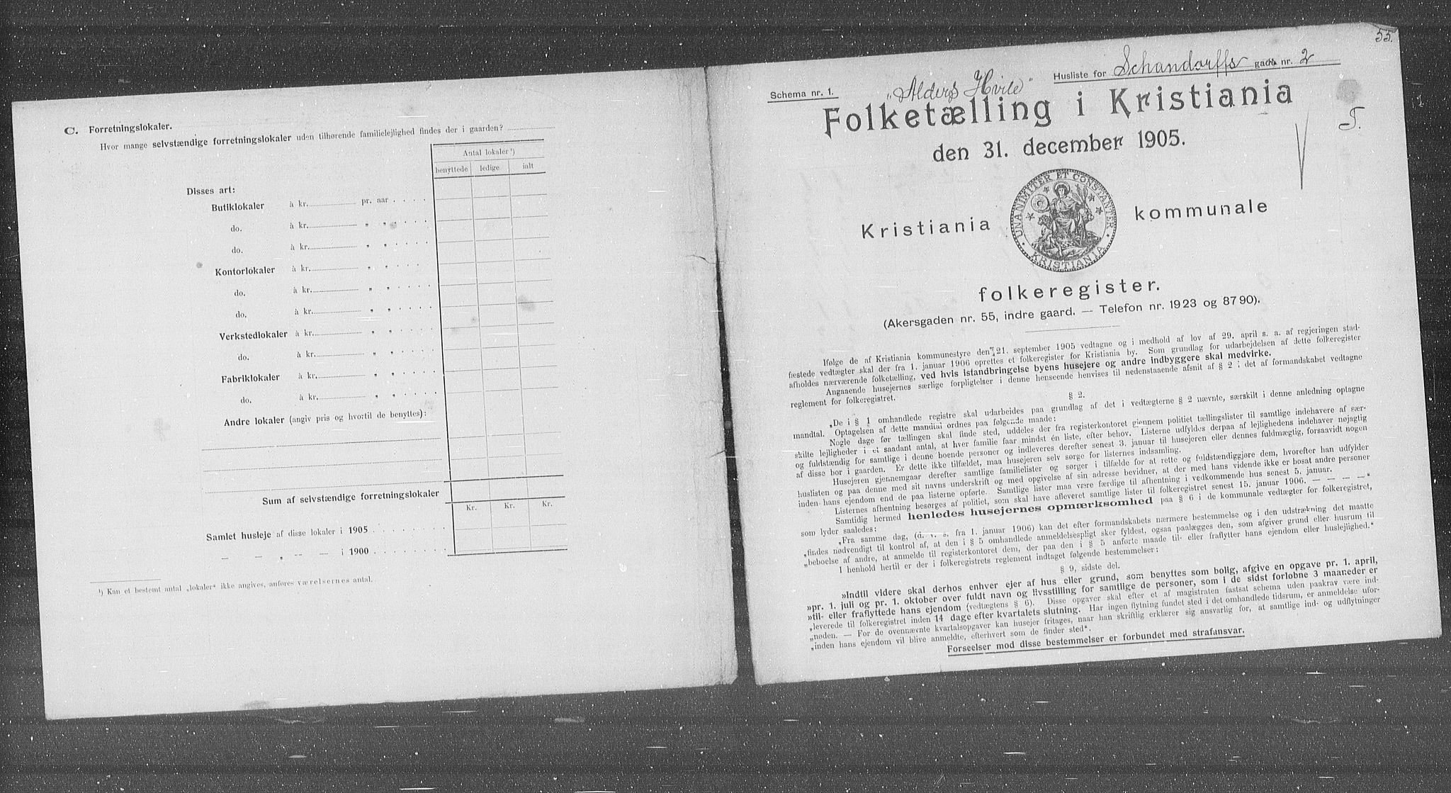 OBA, Municipal Census 1905 for Kristiania, 1905, p. 46527