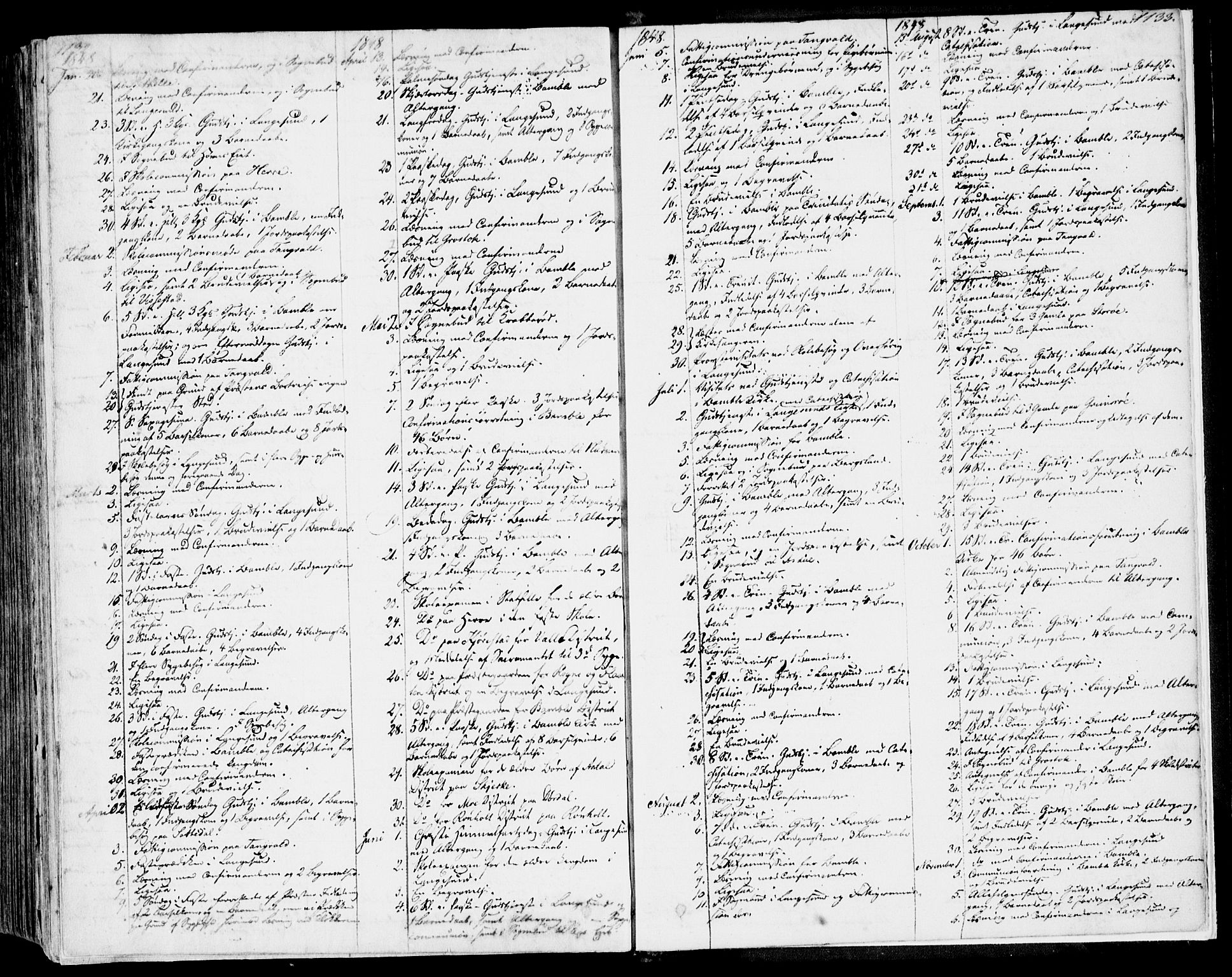 Bamble kirkebøker, SAKO/A-253/F/Fa/L0004: Parish register (official) no. I 4, 1834-1853, p. 1132-1133