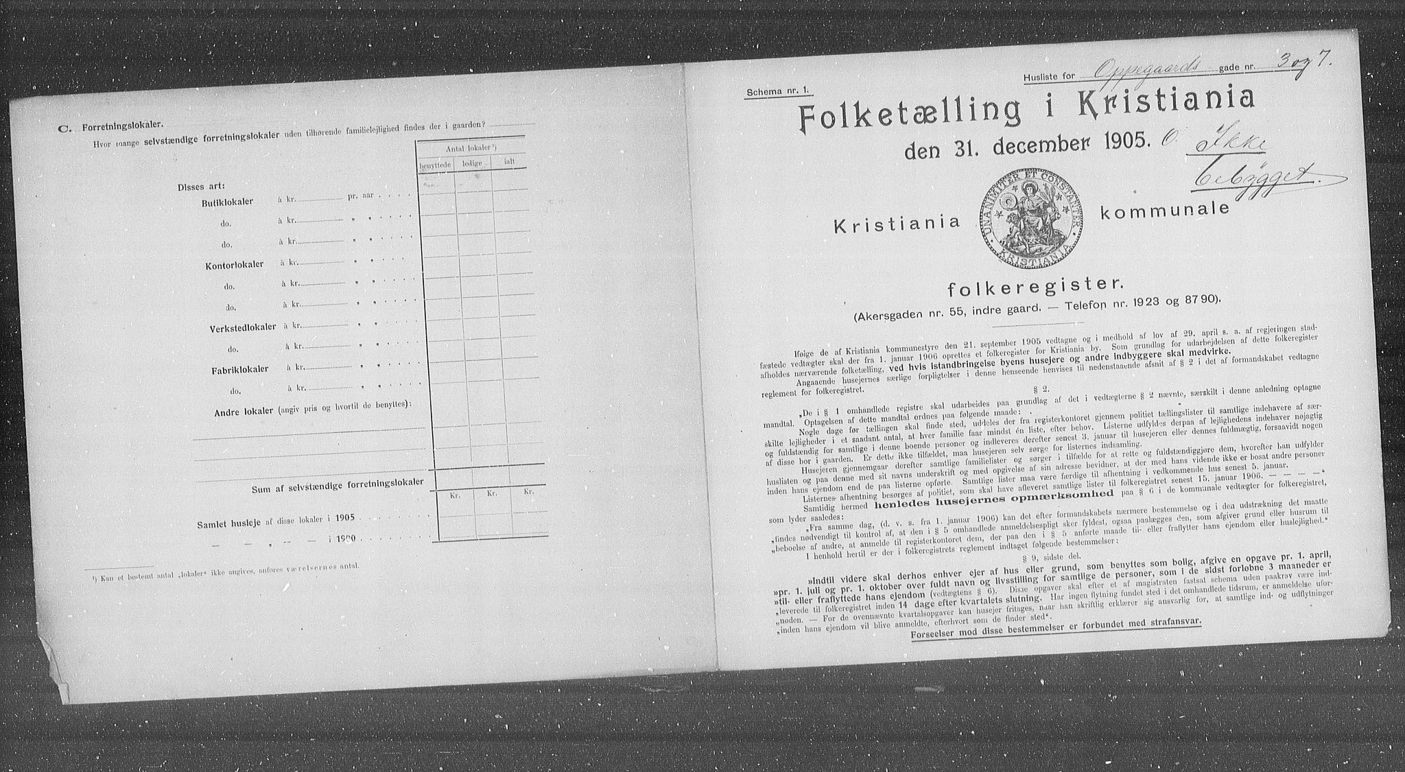 OBA, Municipal Census 1905 for Kristiania, 1905, p. 39906