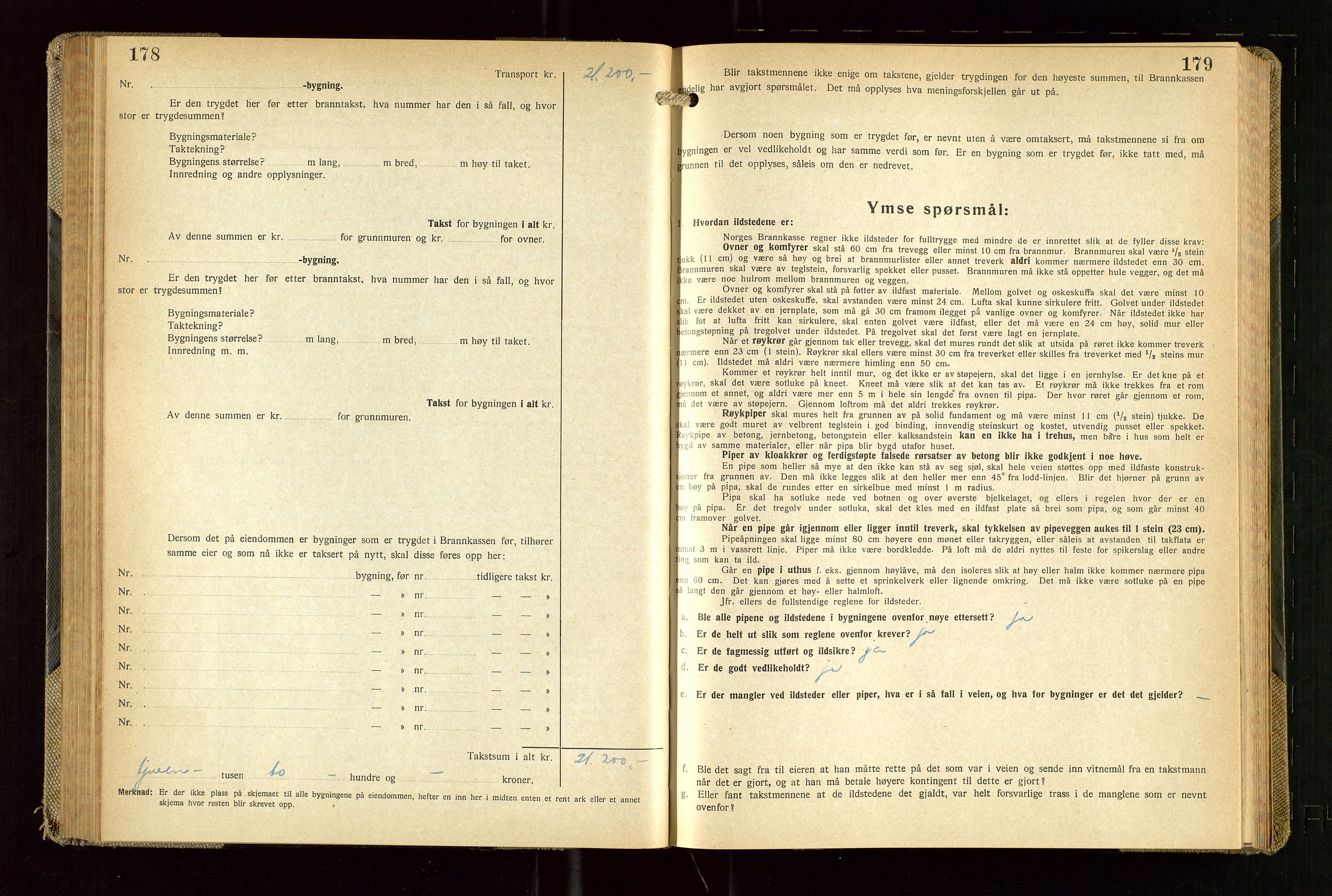 Skudenes lensmannskontor, AV/SAST-A-100444/Gob/L0003: "Brandtakstprotokoll", 1942-1954, p. 178-179