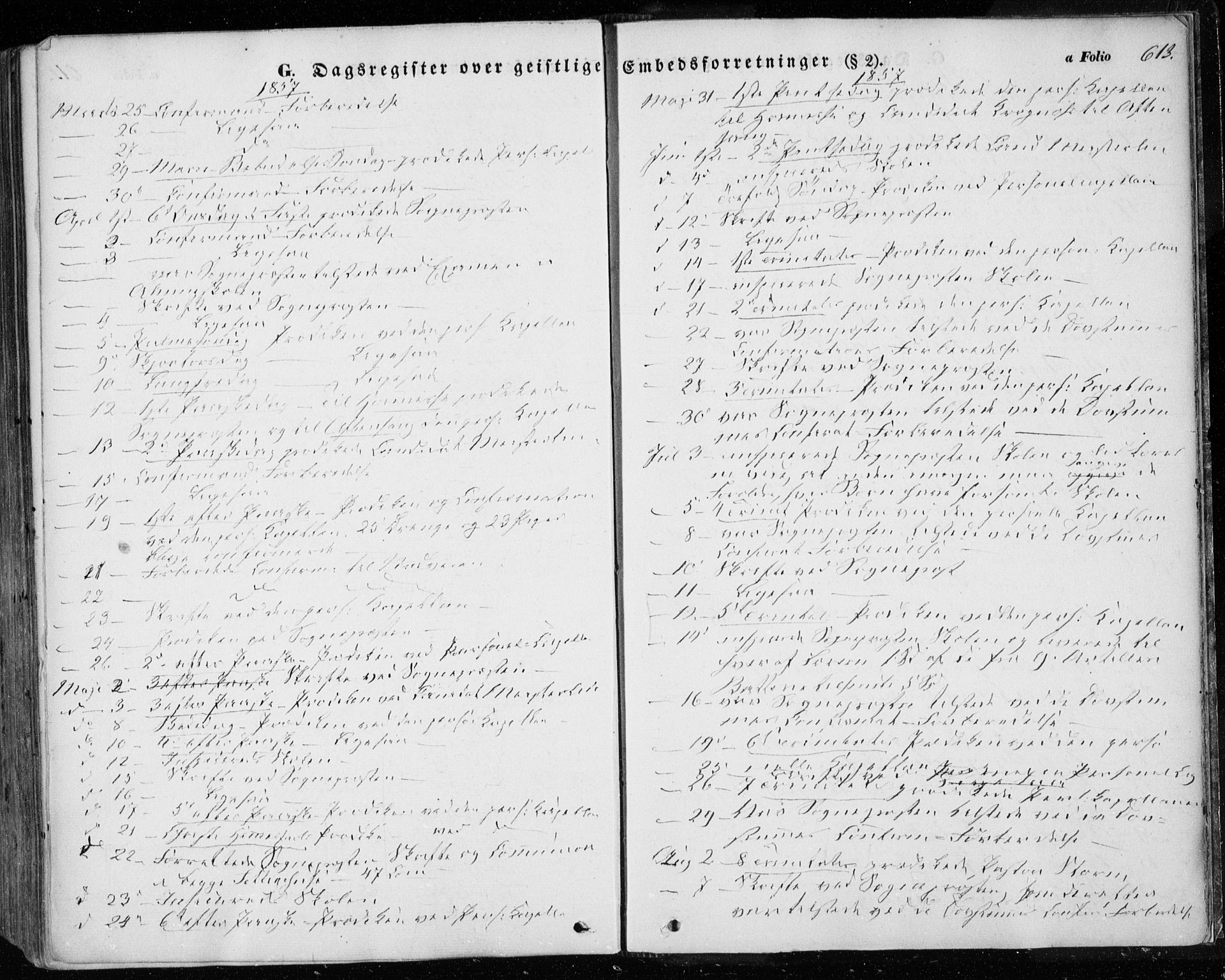 Ministerialprotokoller, klokkerbøker og fødselsregistre - Sør-Trøndelag, SAT/A-1456/601/L0051: Parish register (official) no. 601A19, 1848-1857, p. 613