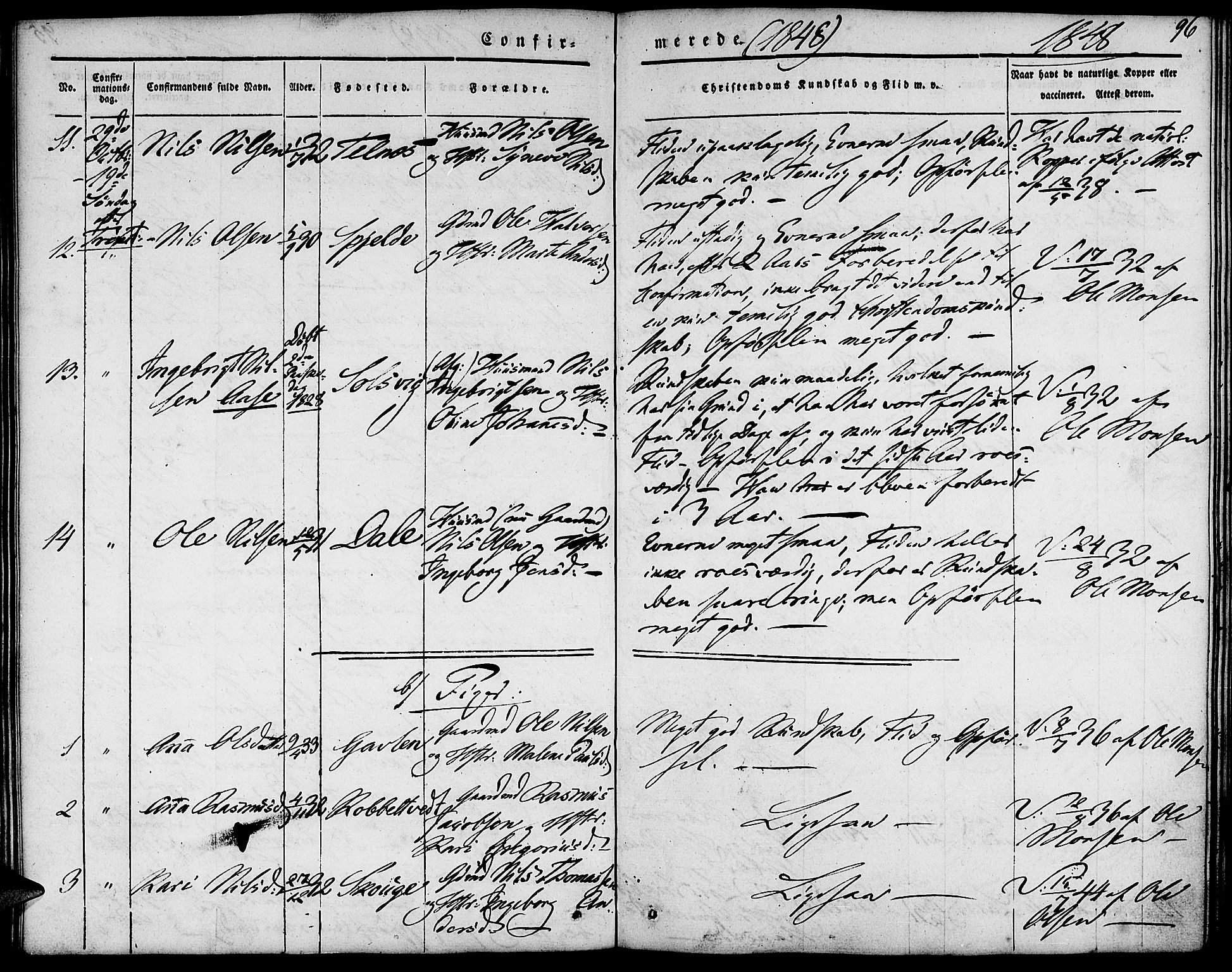 Fjell sokneprestembete, SAB/A-75301/H/Haa: Parish register (official) no. A 1, 1835-1850, p. 96