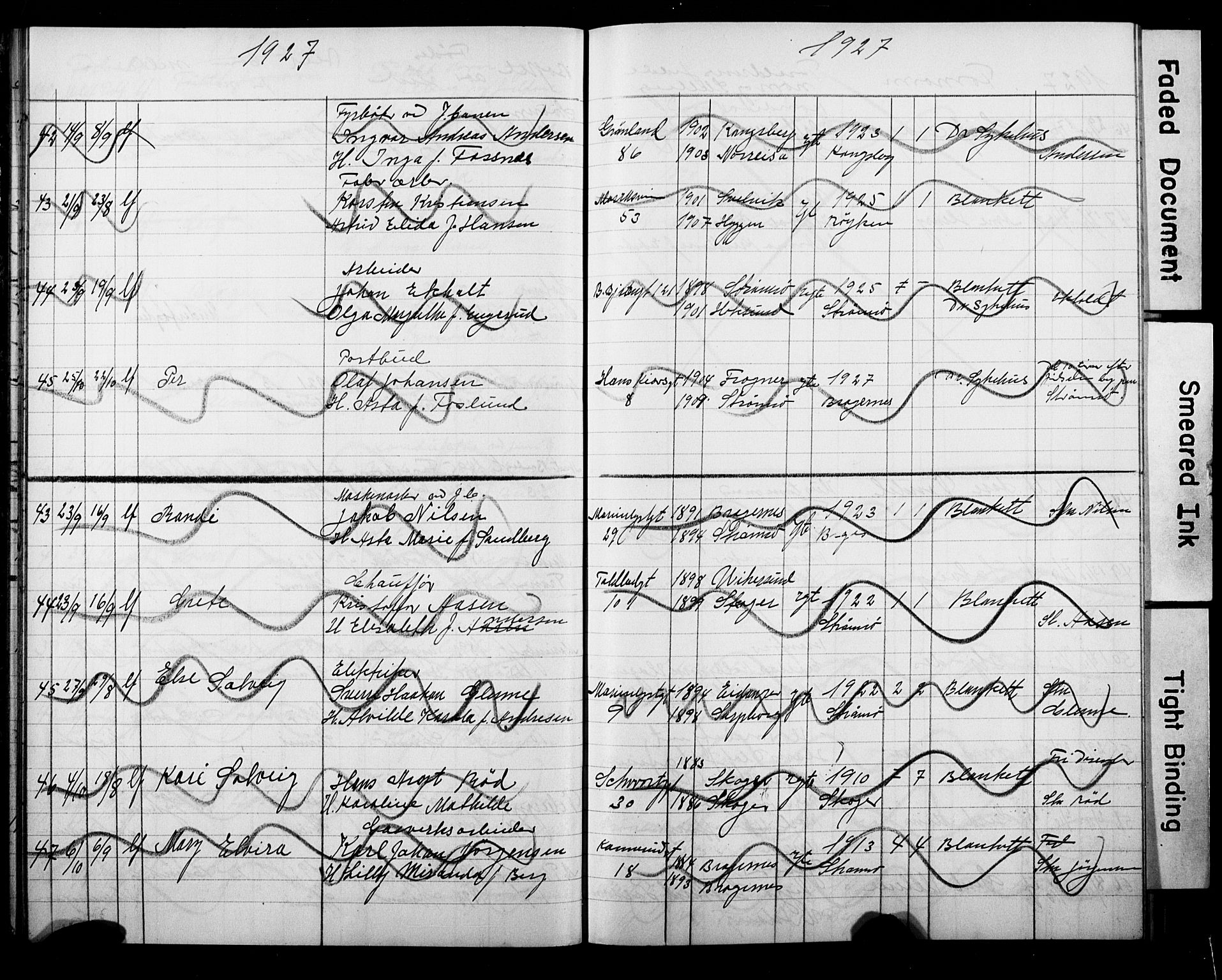 Strømsø kirkebøker, AV/SAKO-A-246/Y/Ya/L0010: Parish register draft no. I 10, 1925-1930