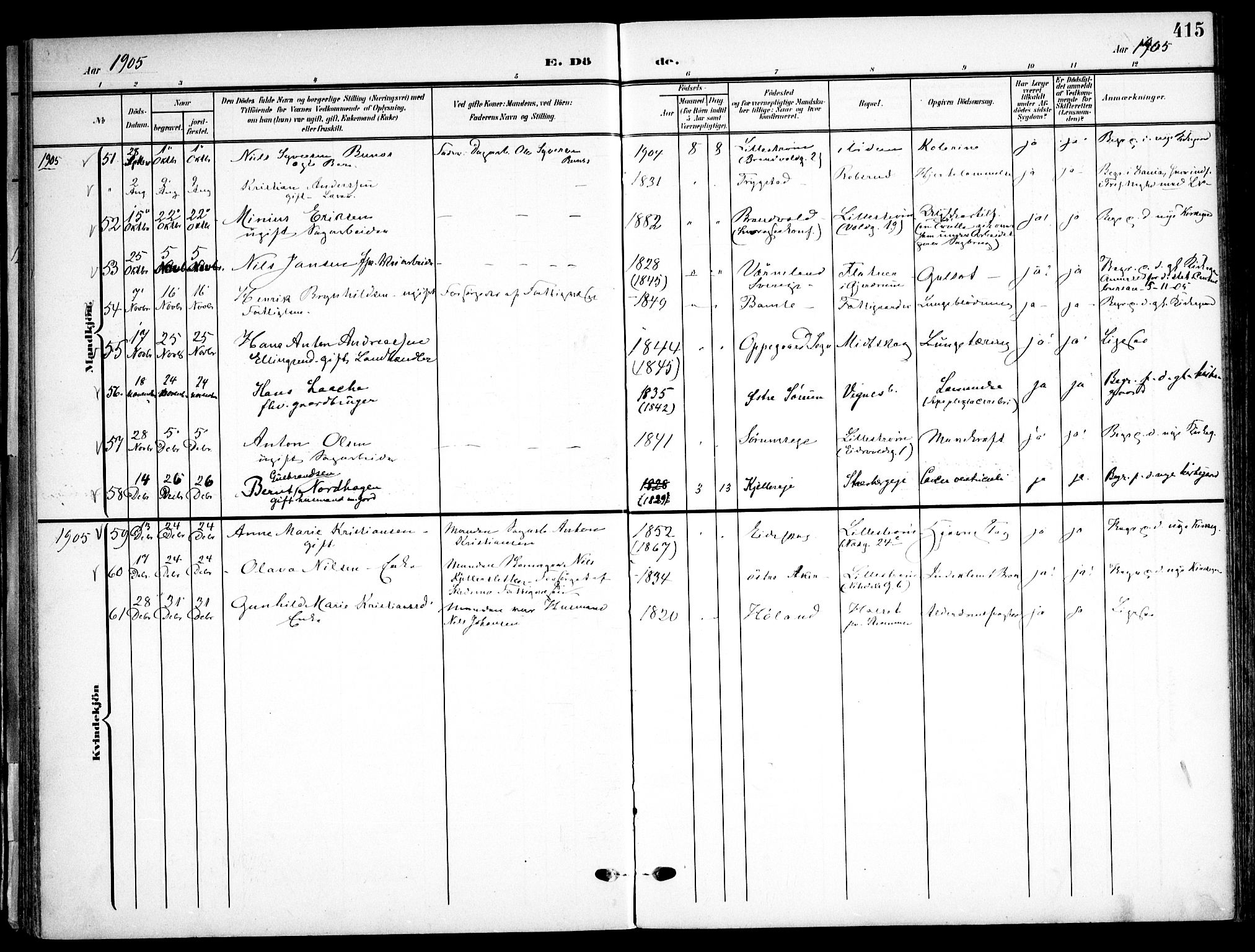 Skedsmo prestekontor Kirkebøker, SAO/A-10033a/F/Fa/L0015: Parish register (official) no. I 15, 1902-1917, p. 415