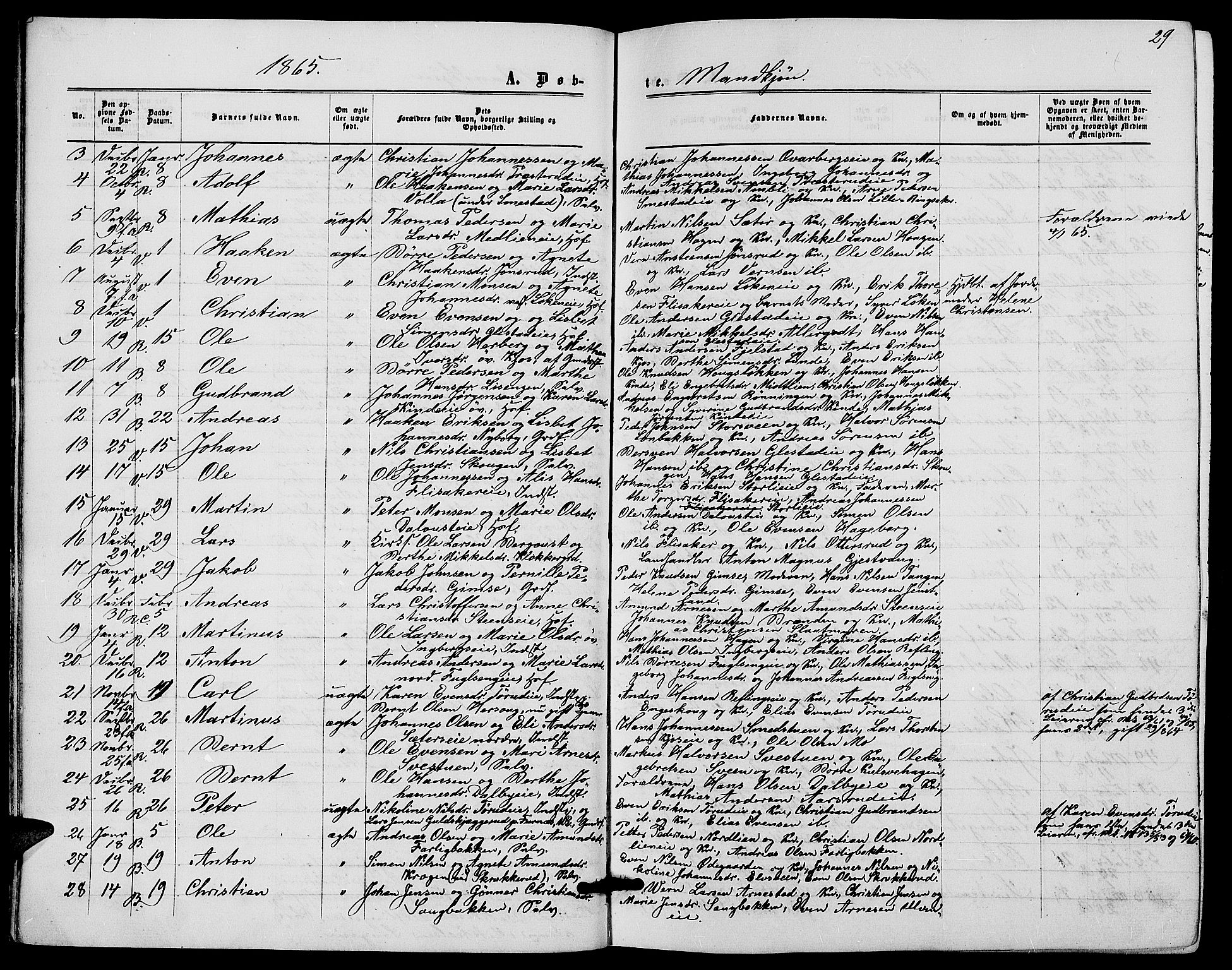 Ringsaker prestekontor, AV/SAH-PREST-014/L/La/L0007: Parish register (copy) no. 7, 1861-1869, p. 29