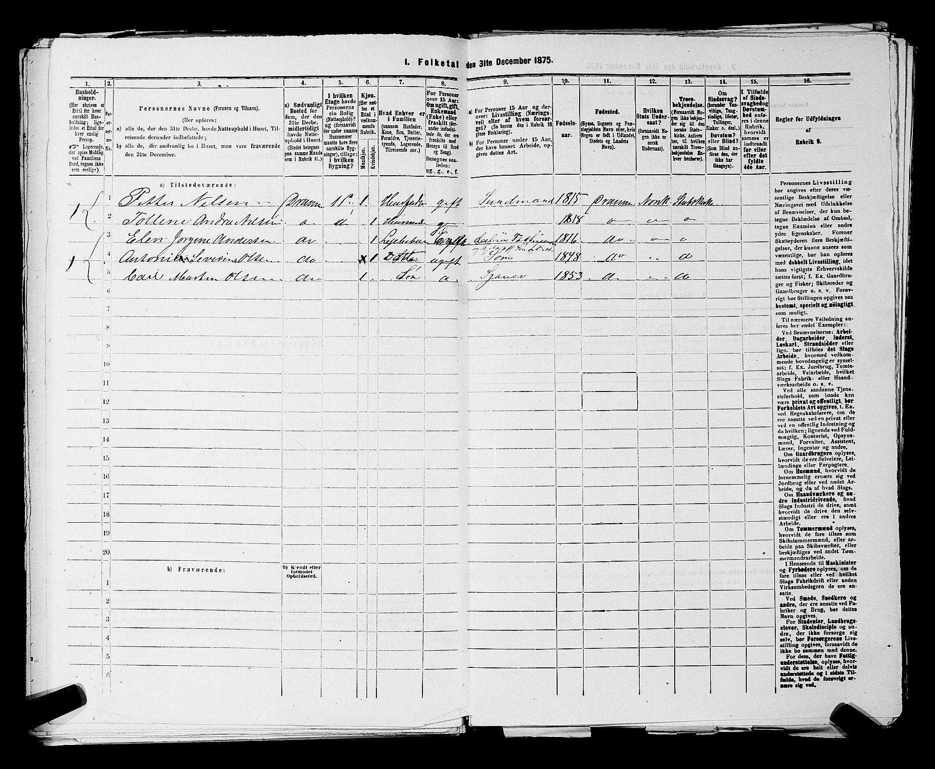 SAKO, 1875 census for 0602 Drammen, 1875, p. 2951