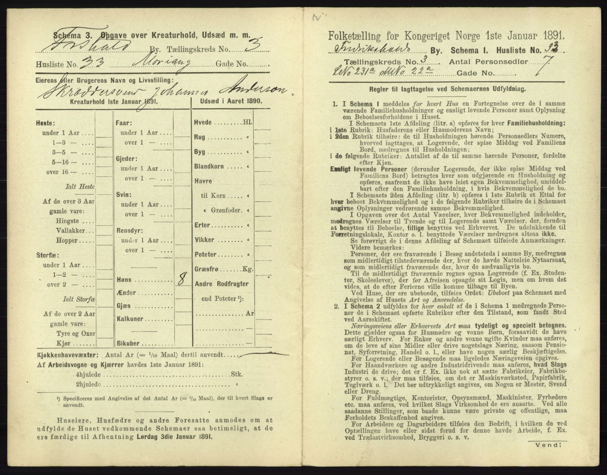 RA, 1891 census for 0101 Fredrikshald, 1891, p. 348