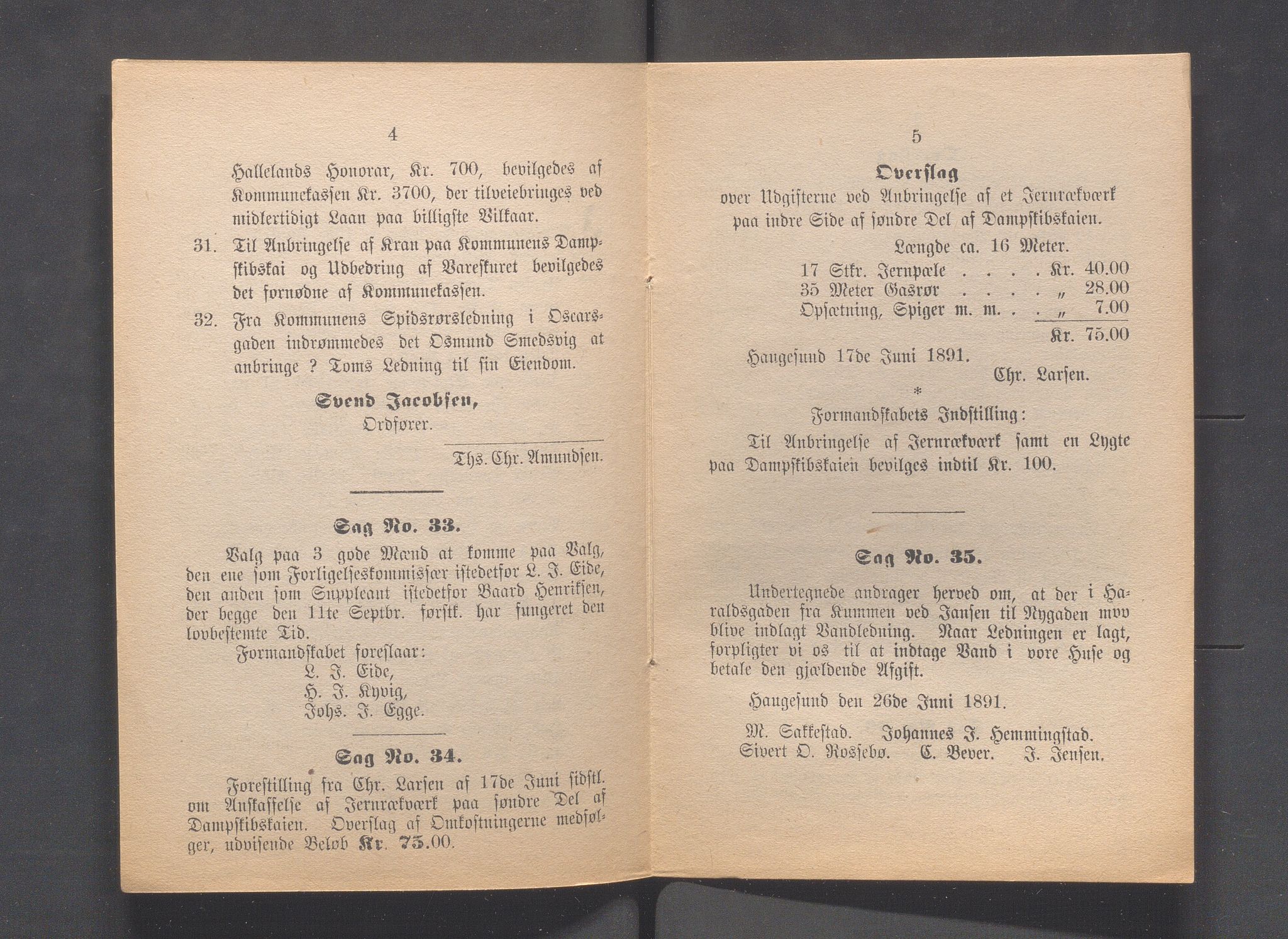 Haugesund kommune - Formannskapet og Bystyret, IKAR/A-740/A/Abb/L0001: Bystyreforhandlinger, 1889-1907, p. 73