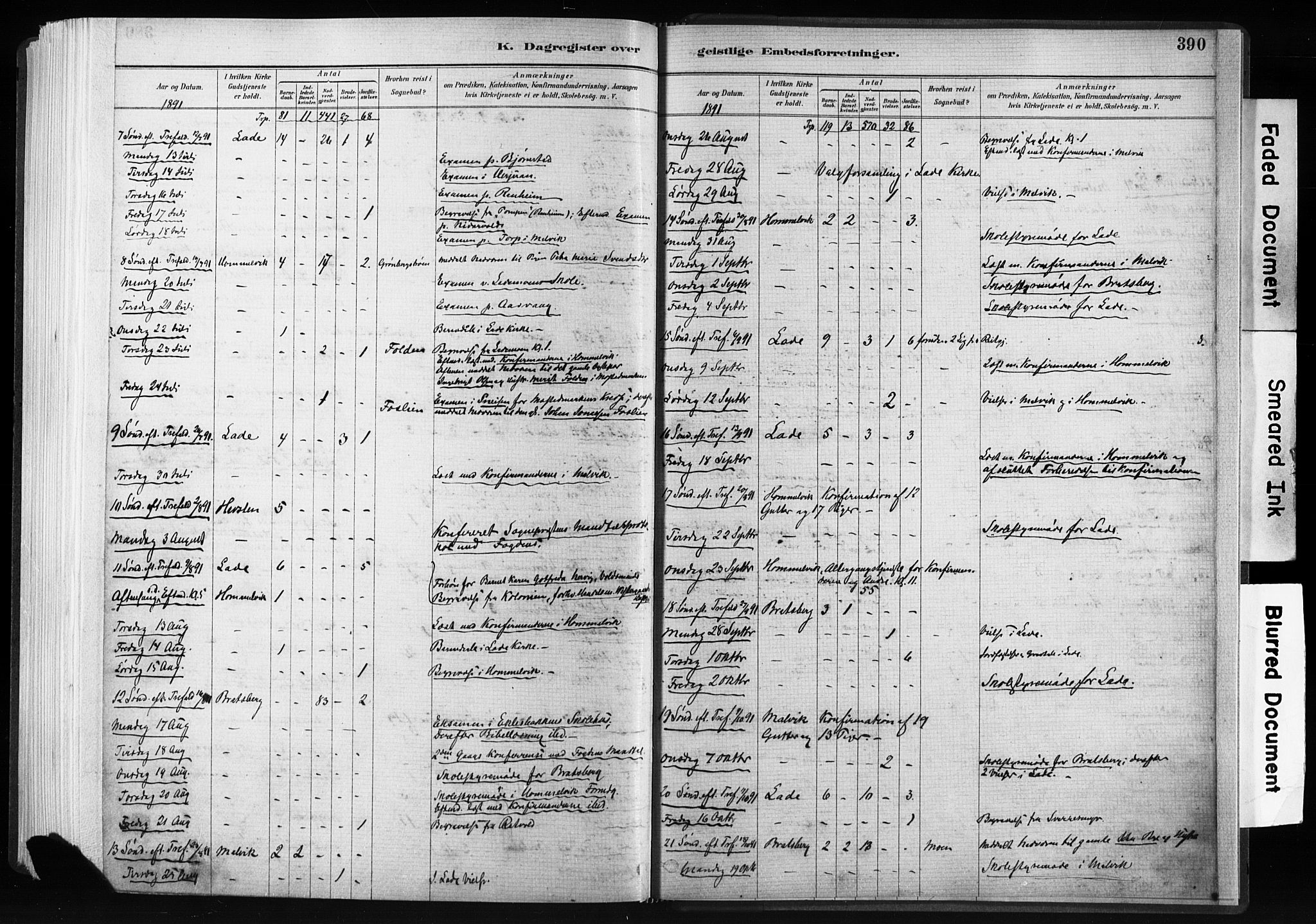 Ministerialprotokoller, klokkerbøker og fødselsregistre - Sør-Trøndelag, AV/SAT-A-1456/606/L0300: Parish register (official) no. 606A15, 1886-1893, p. 390