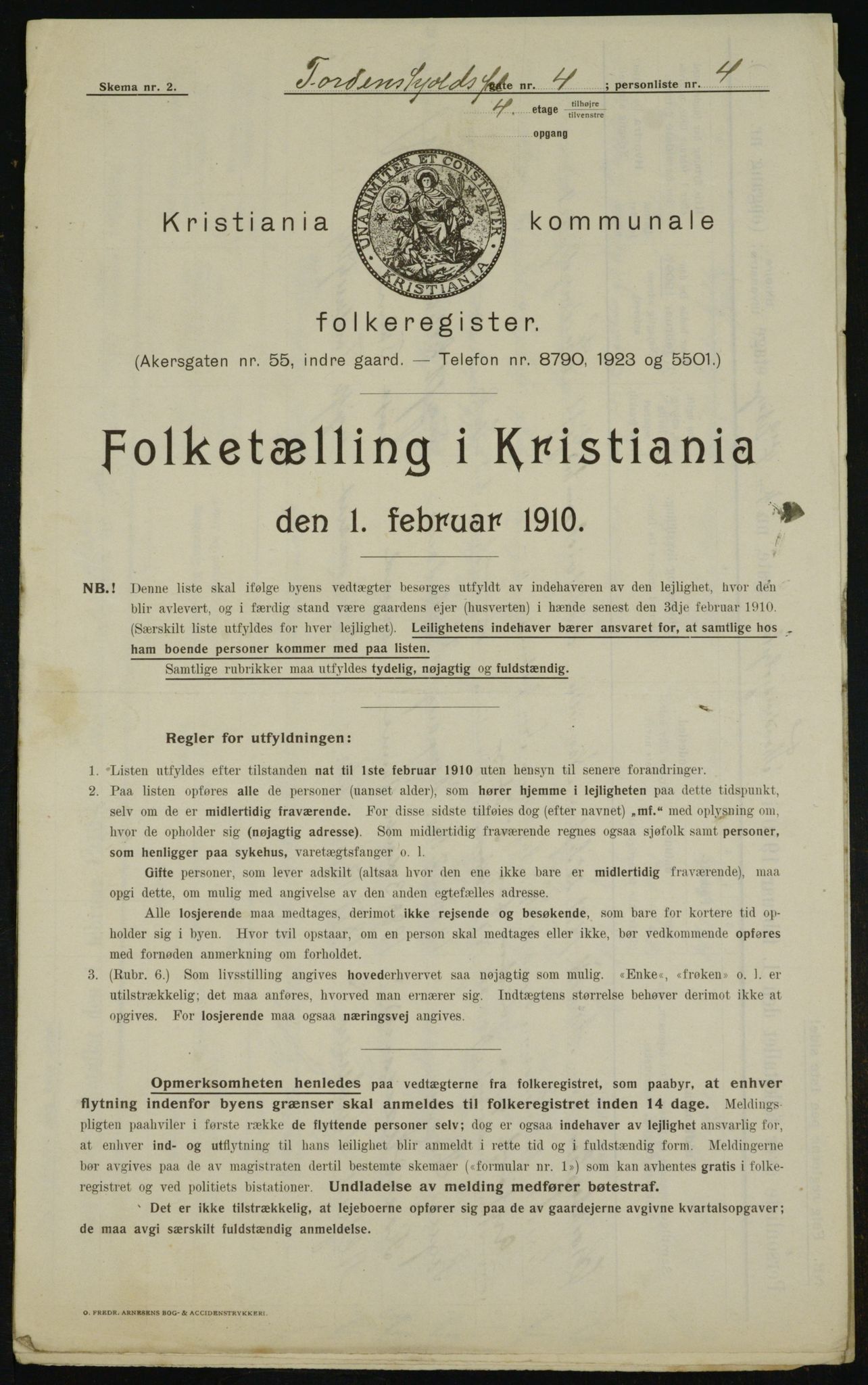 OBA, Municipal Census 1910 for Kristiania, 1910, p. 108077