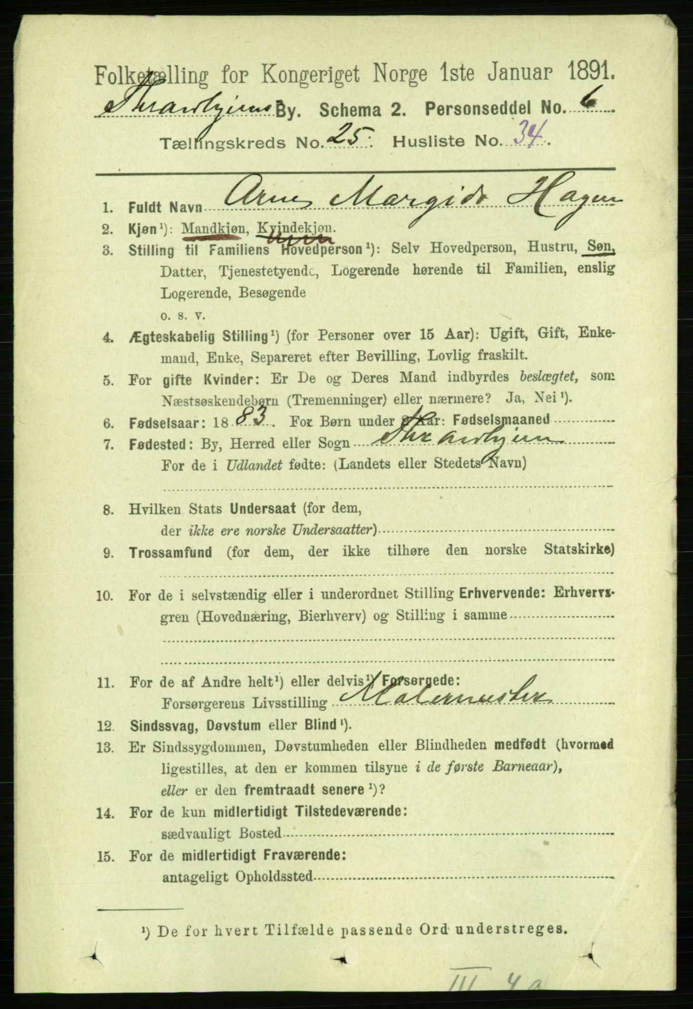 RA, 1891 census for 1601 Trondheim, 1891, p. 19114